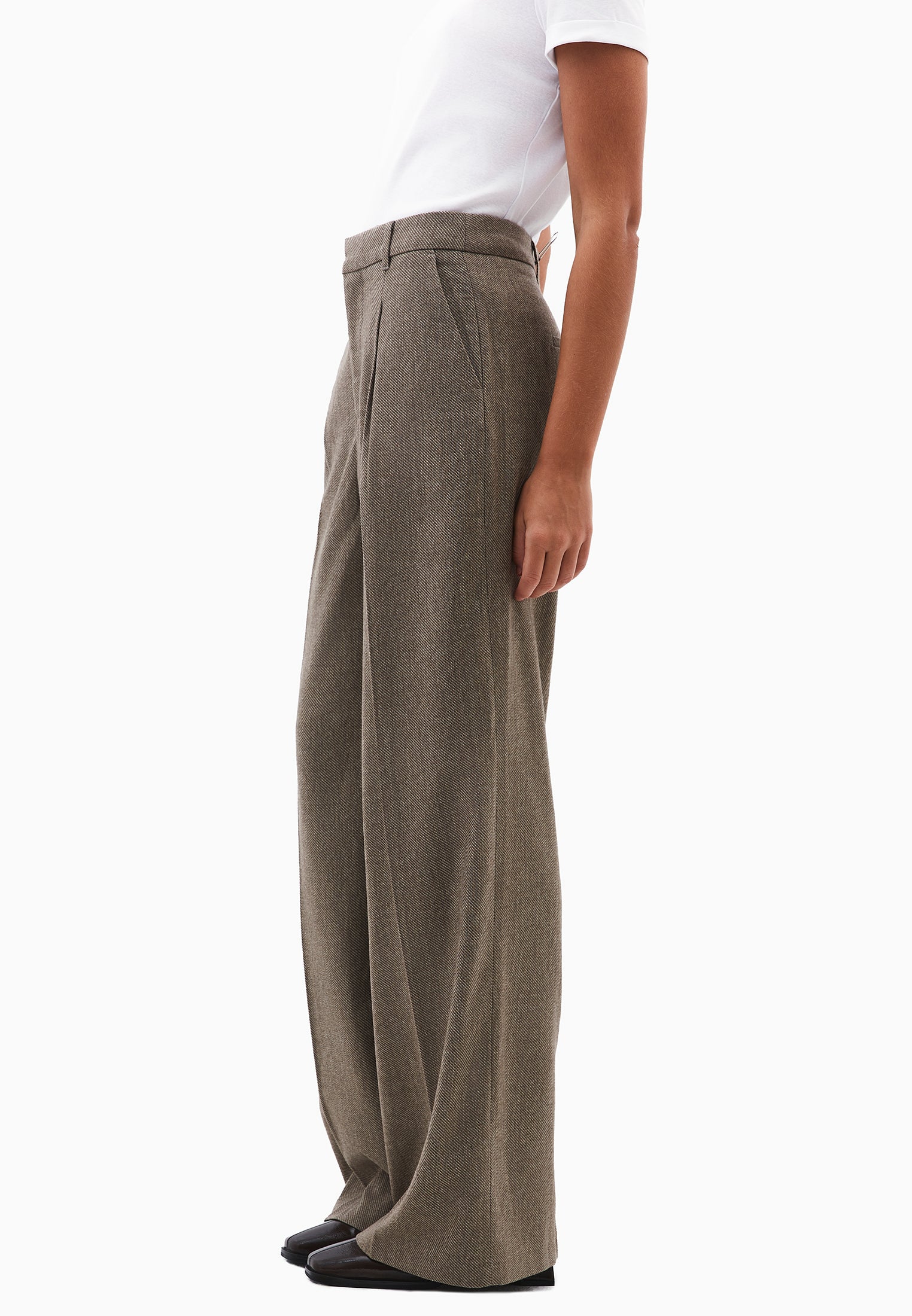 Pleated Wool Pants - FALCON