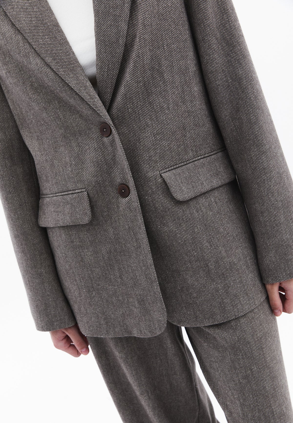 Oversize Blazer Jacket With Button Details - FALCON