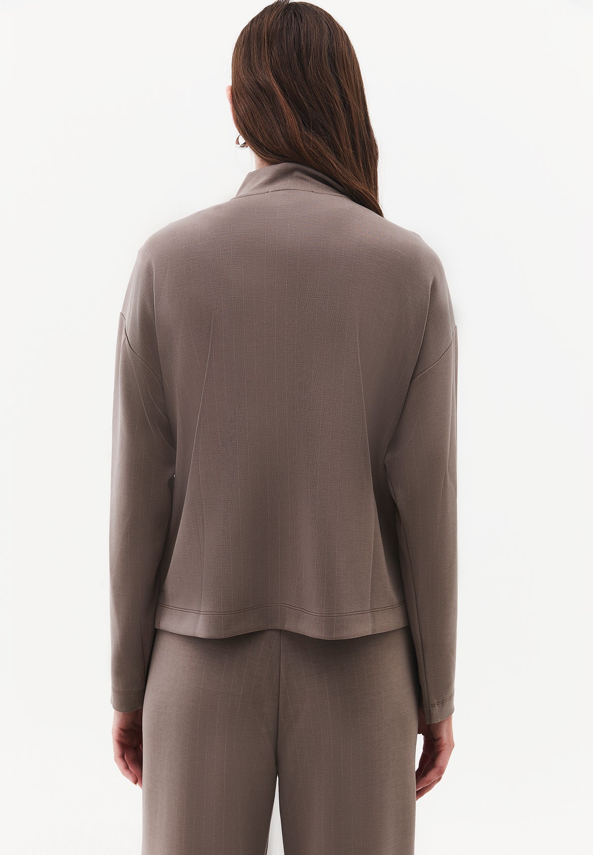 Zip Detailed High Neck Sweatshirt - FALCON