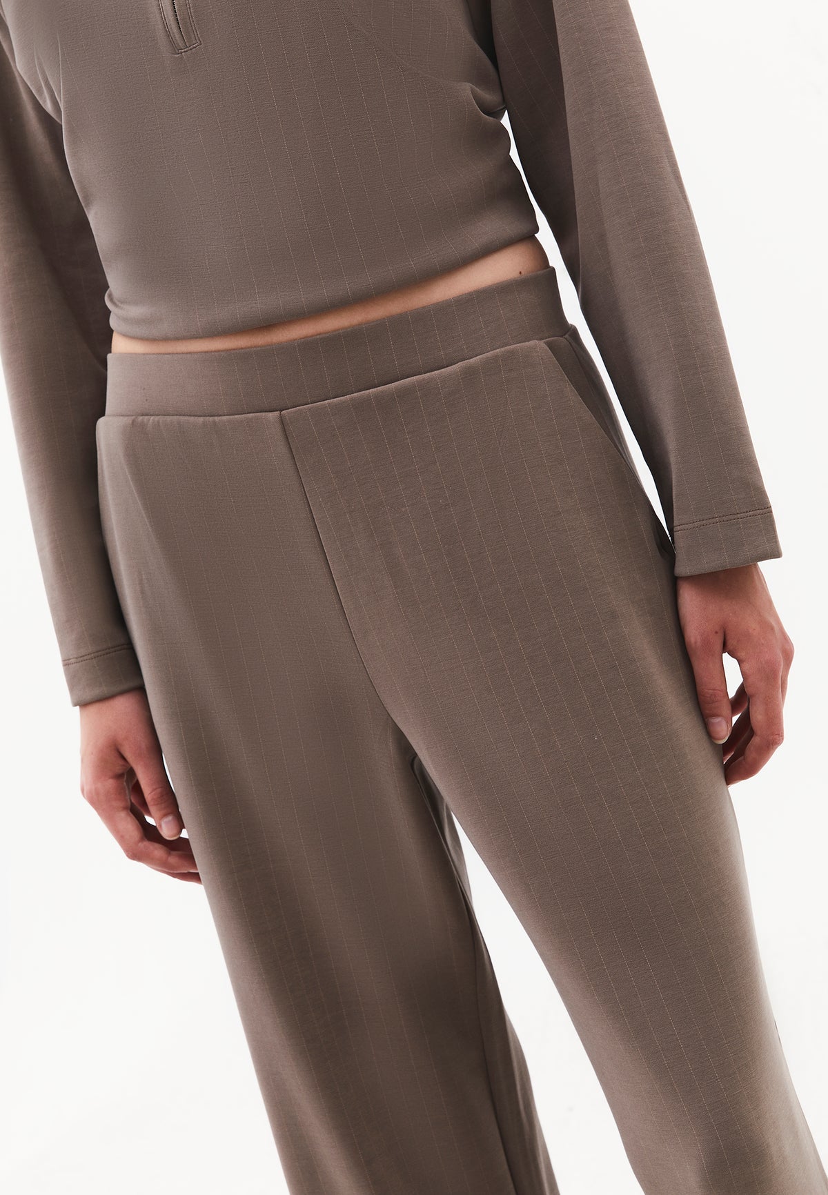 Women's High Waist Straight Leg Elastic Pants - FALCON