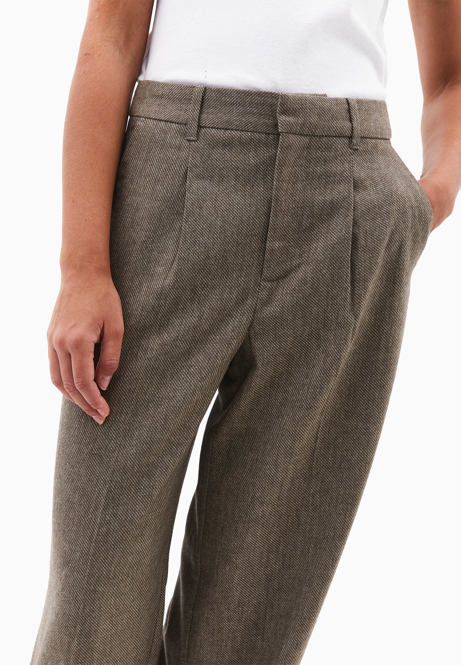 Pleated Wool Pants - FALCON