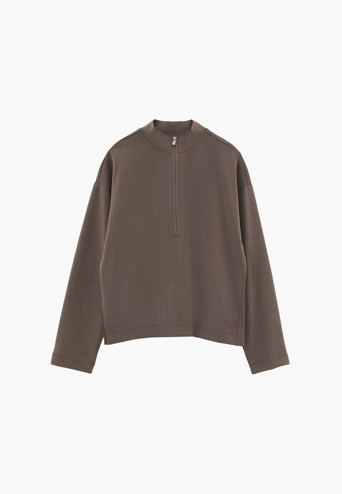 Zip Detailed High Neck Sweatshirt - FALCON