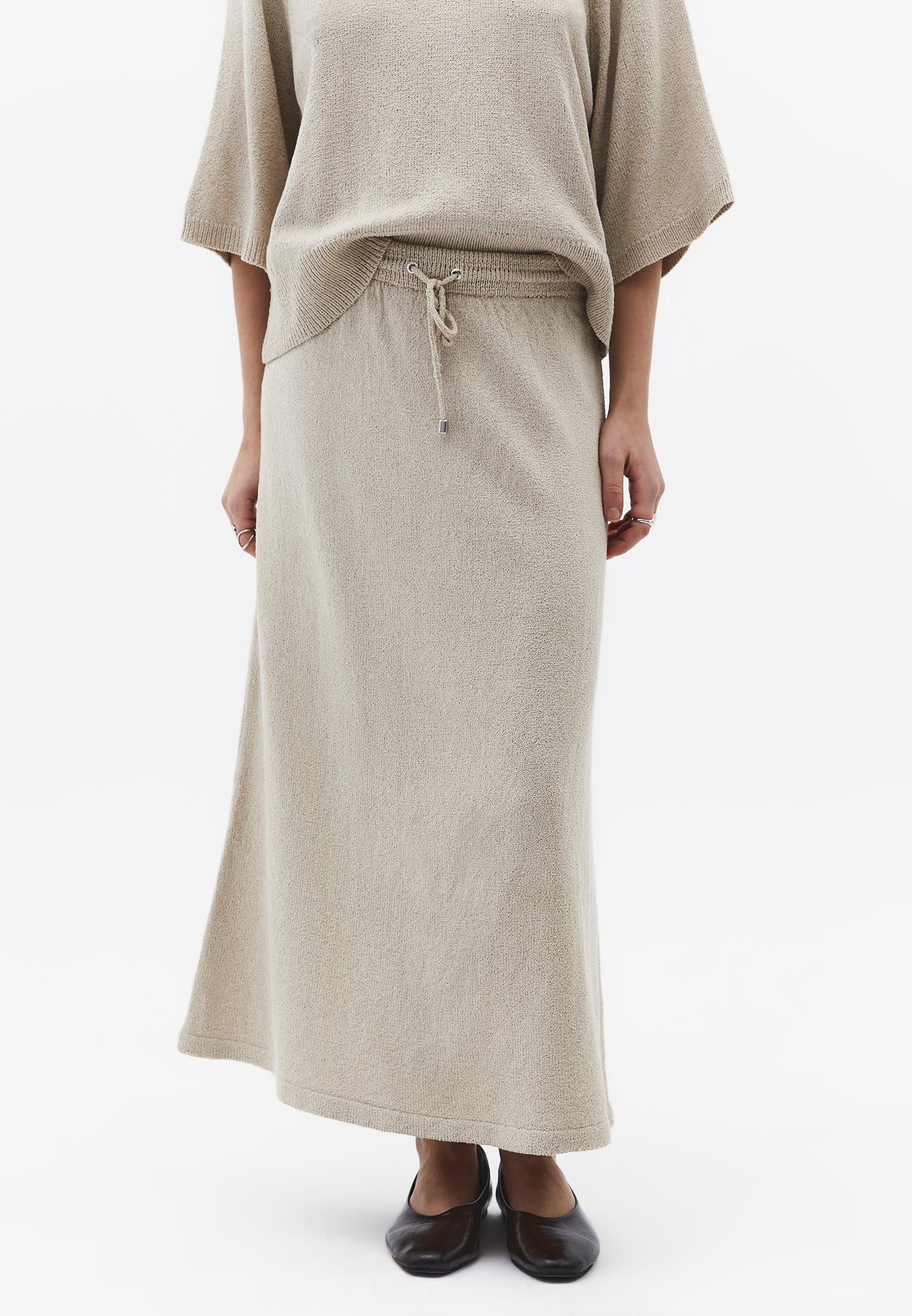 Flared Normal Waist Skirt - FEATHER GRAY