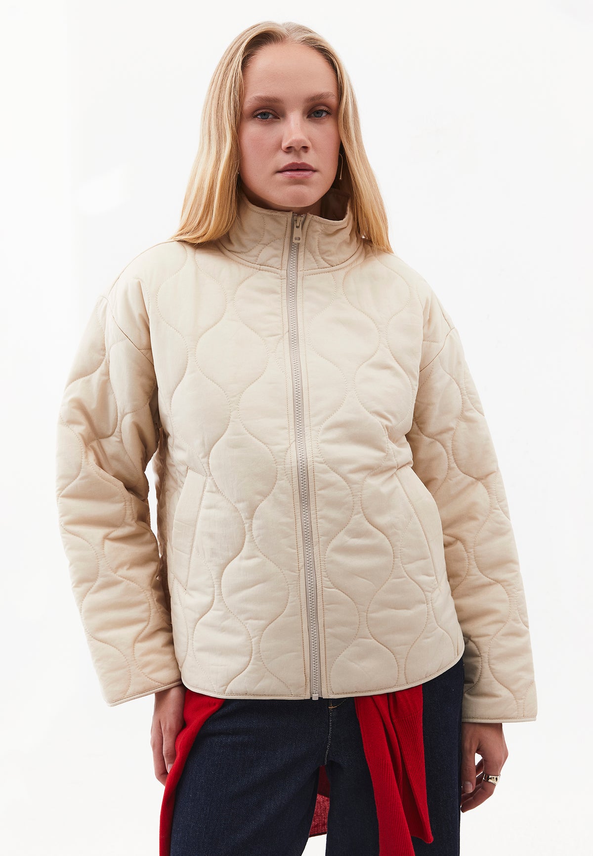 Jacket With Pocket Details - Beige
