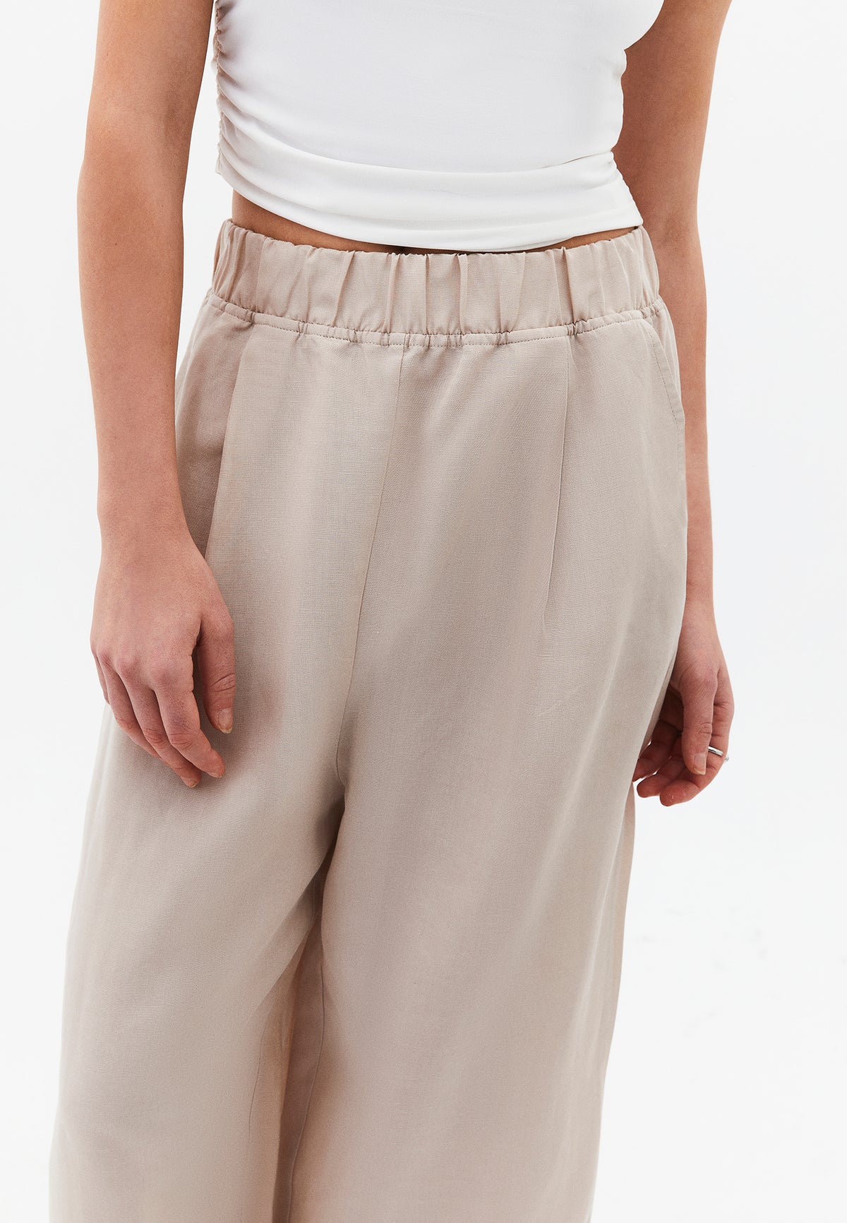 High Waist Carrot Leg Balloon Pants - FEATHER GRAY