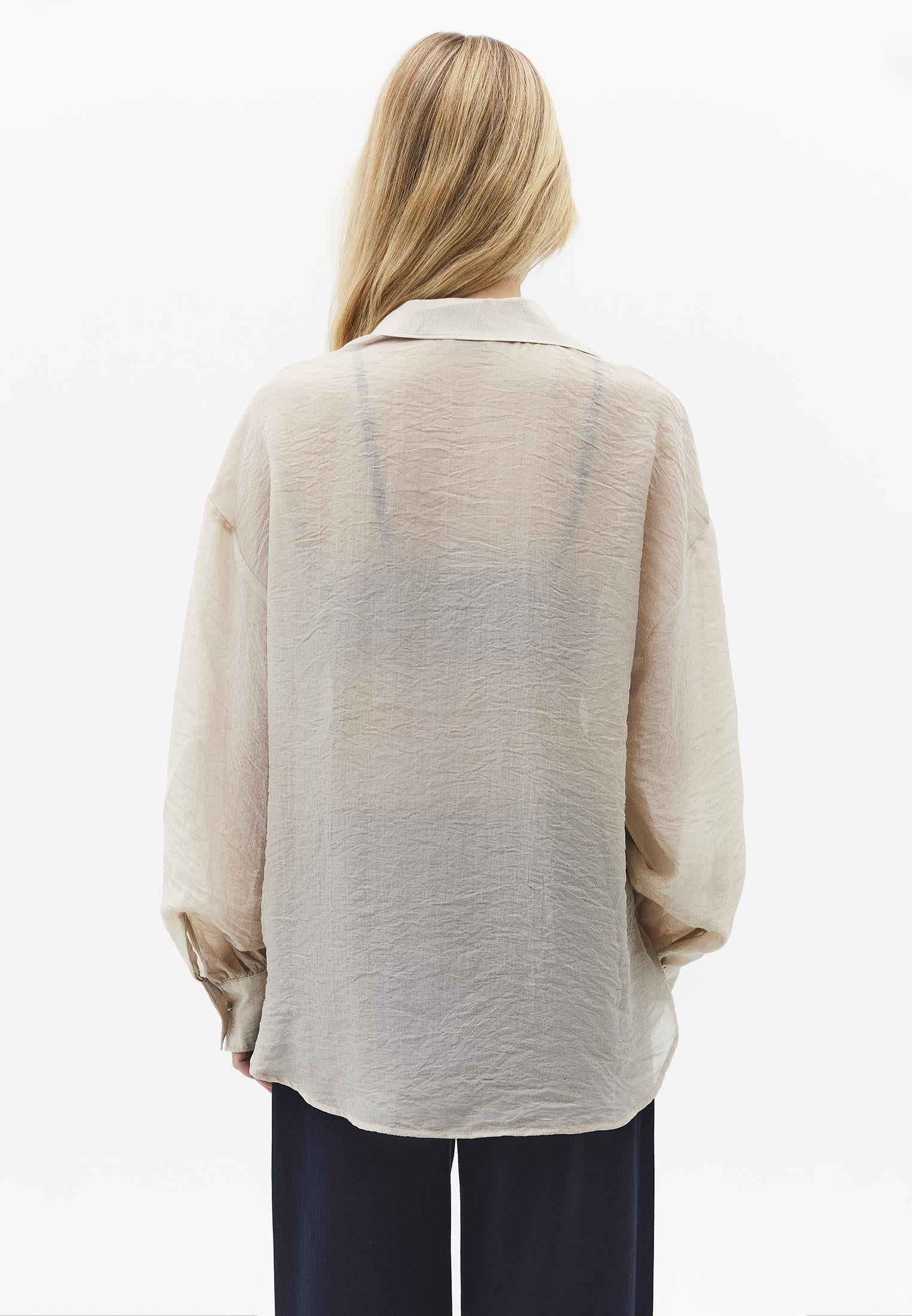 Loose Fit Long Sleeve Shirt - FEATHER GRAY