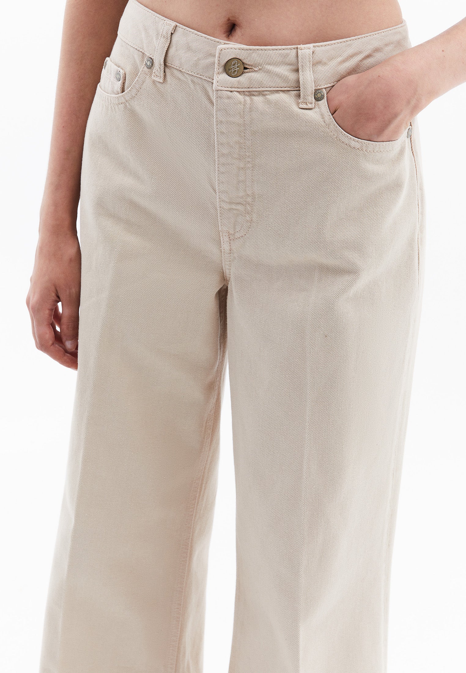 Wide Leg High Waist Pants - FEATHER GRAY