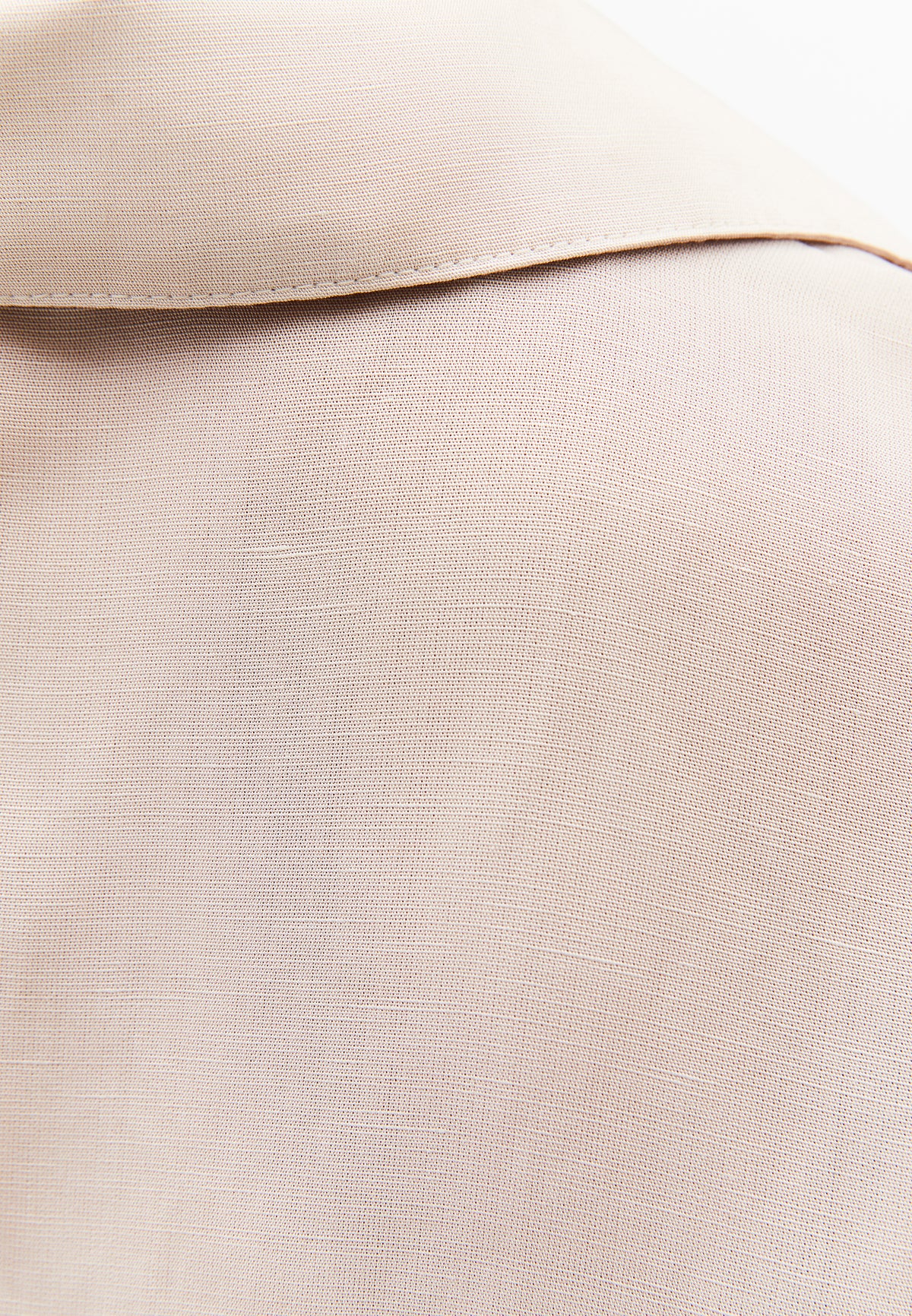 Polo Neck Batwing Sleeve Oversize Blouse - Beige