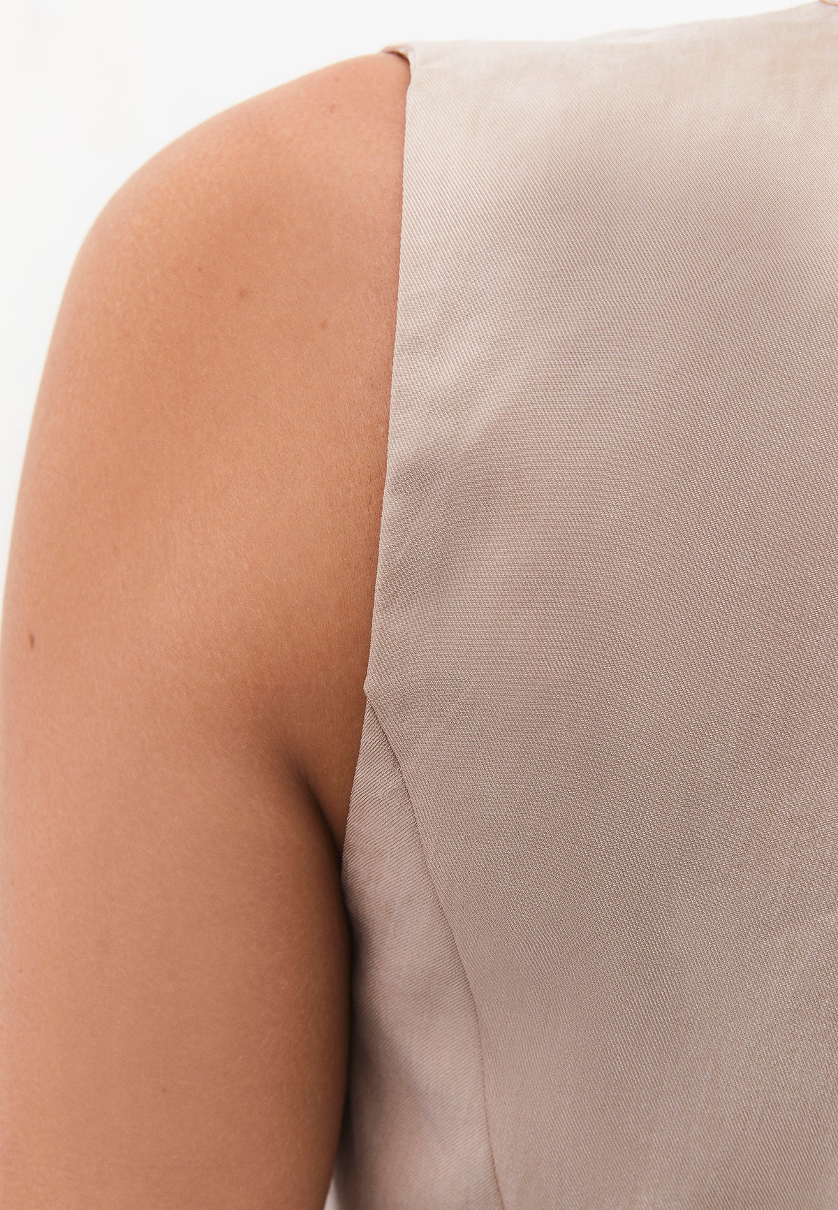 Belted Wrap Vest - FEATHER GRAY
