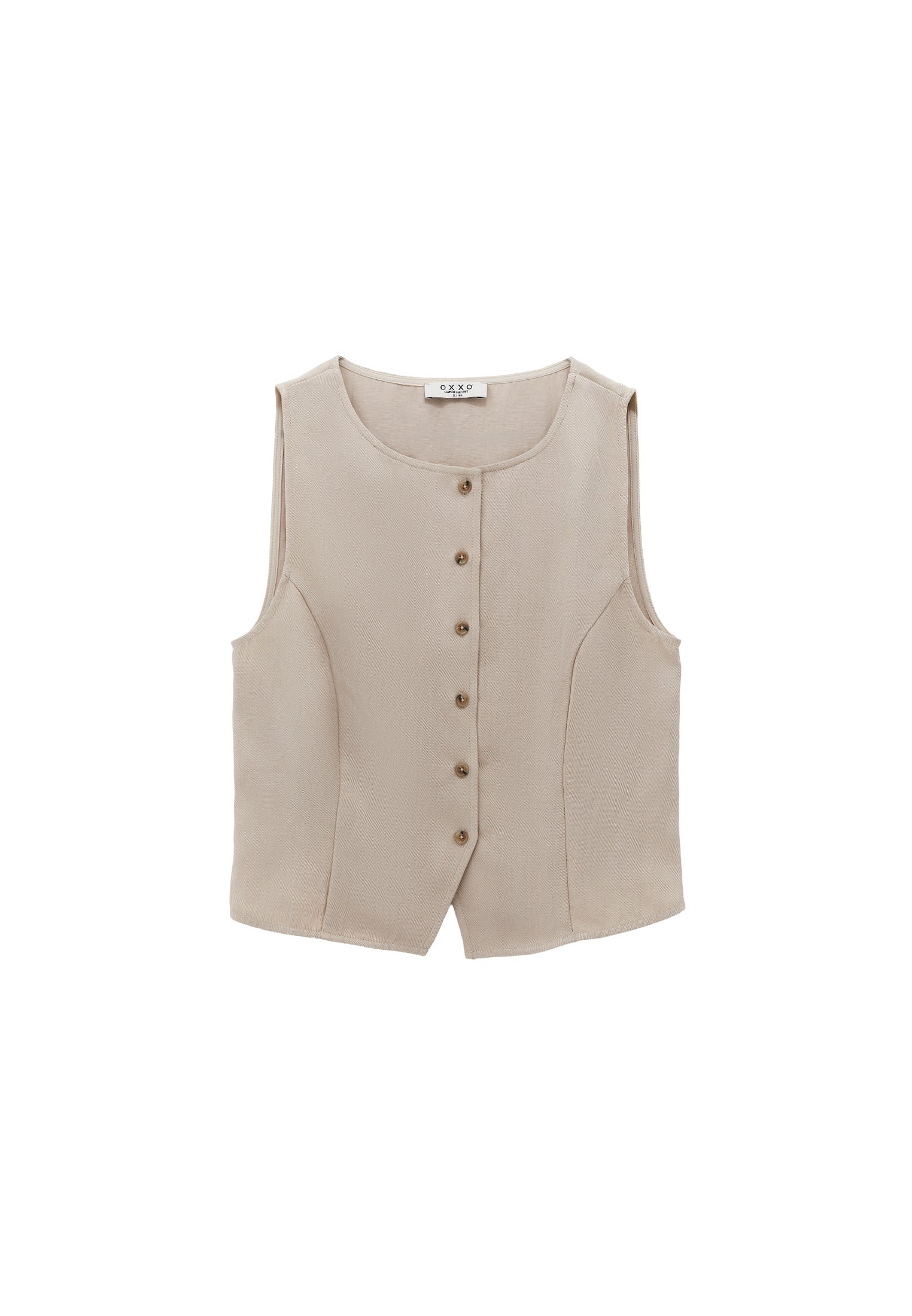 Button detailed vest - FEATHER GRAY