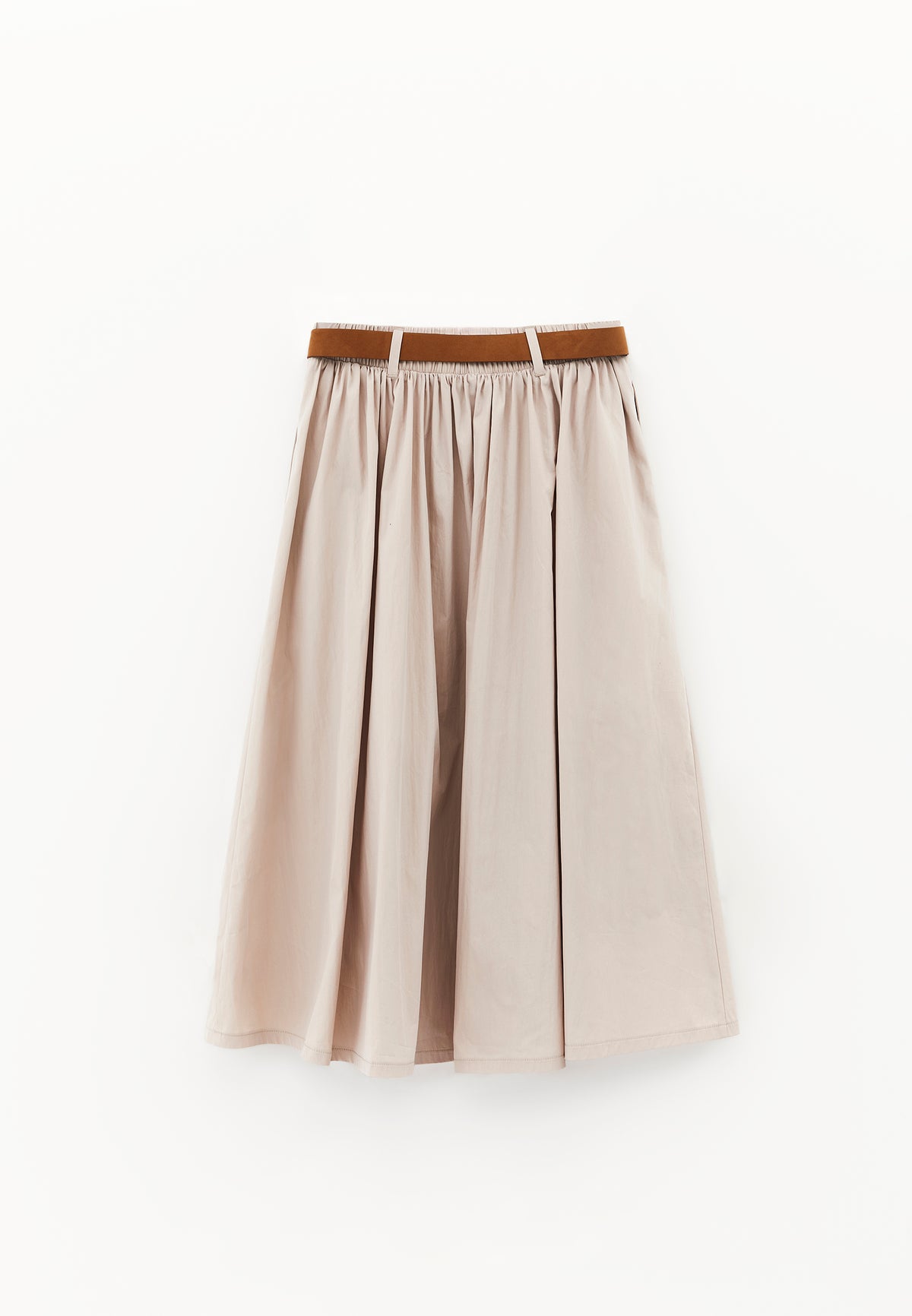 A-Line Long Skirt - Beige