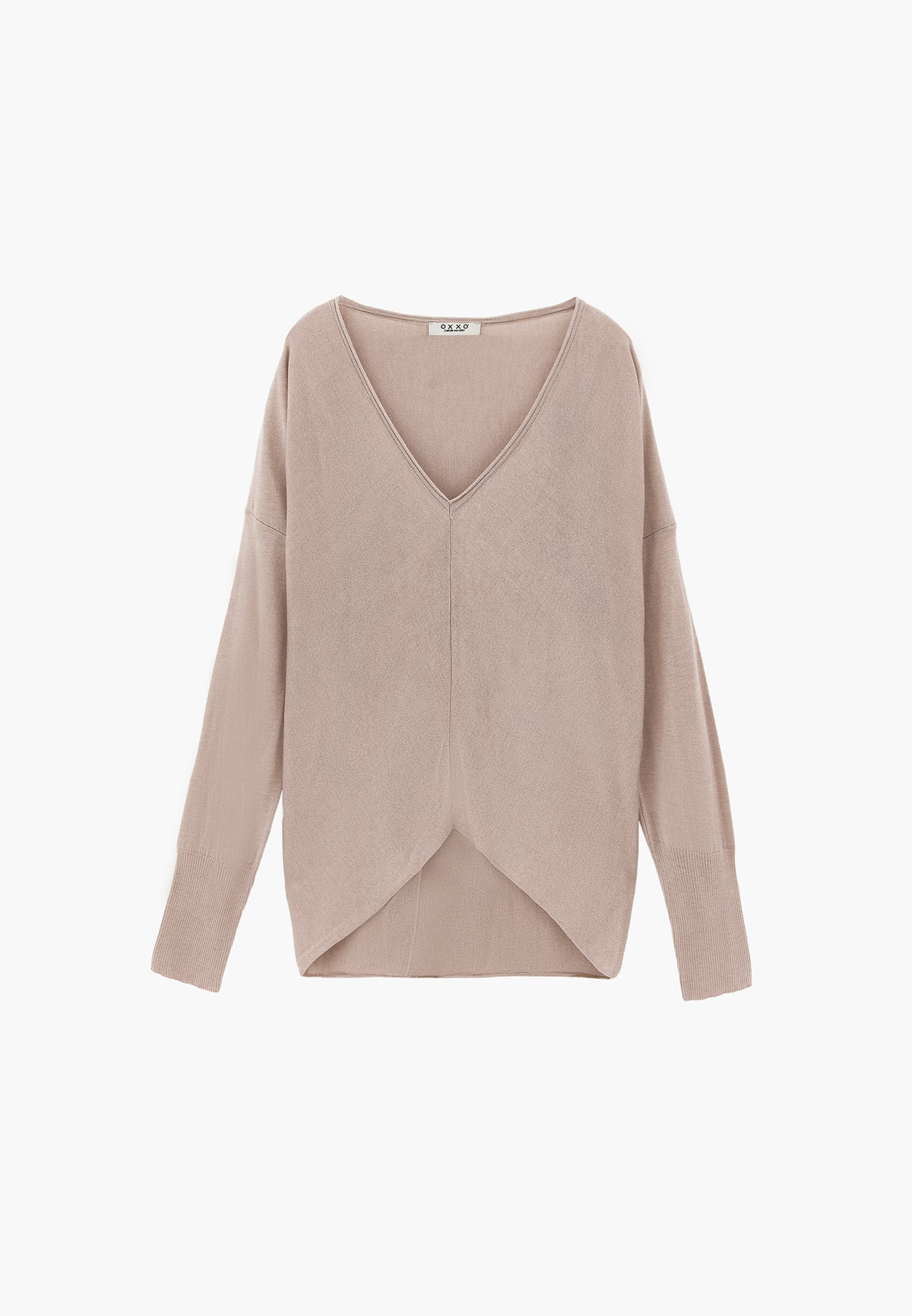 V Neck Sweater - FEATHER GRAY