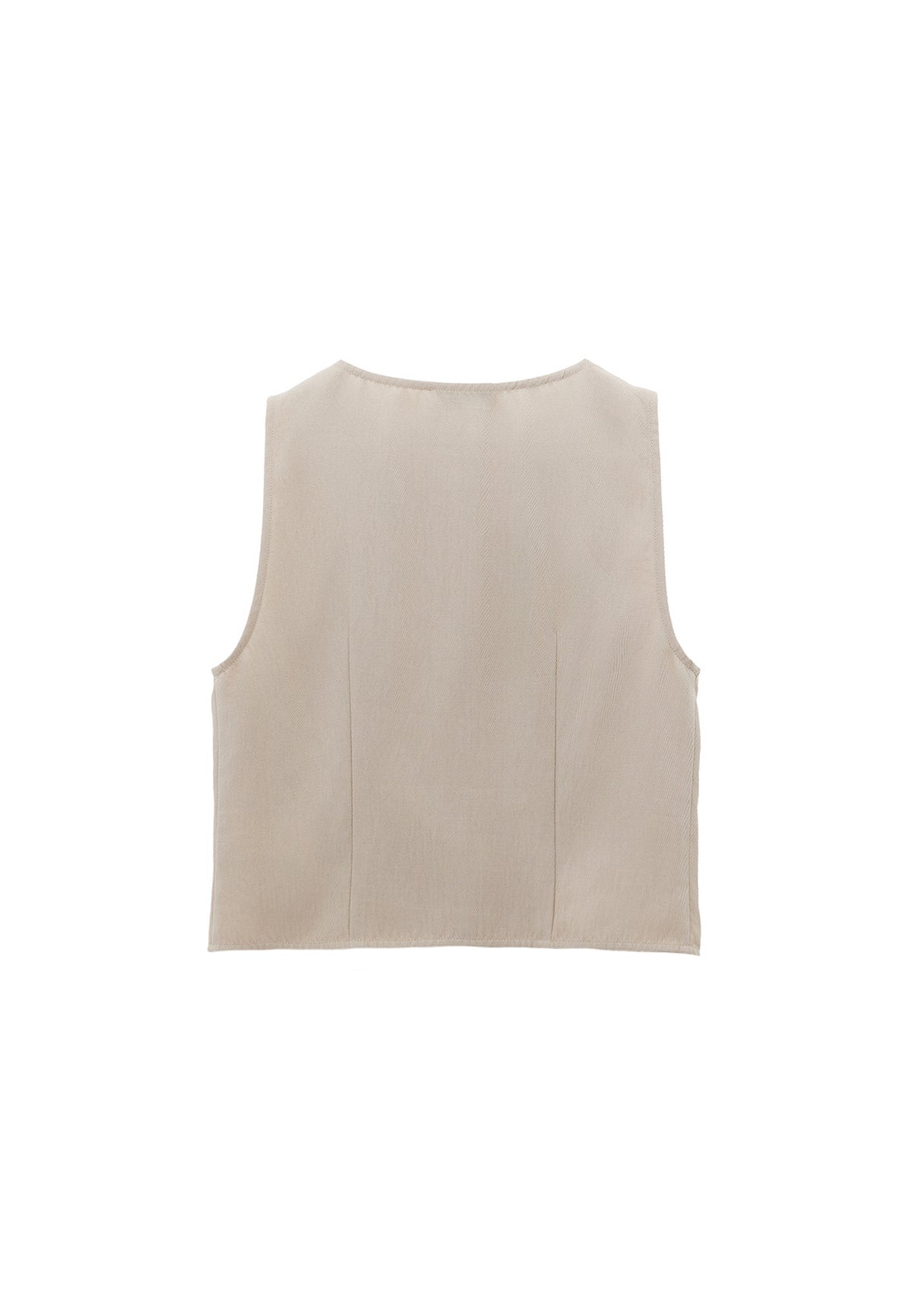 Vest With Button Details - Beige