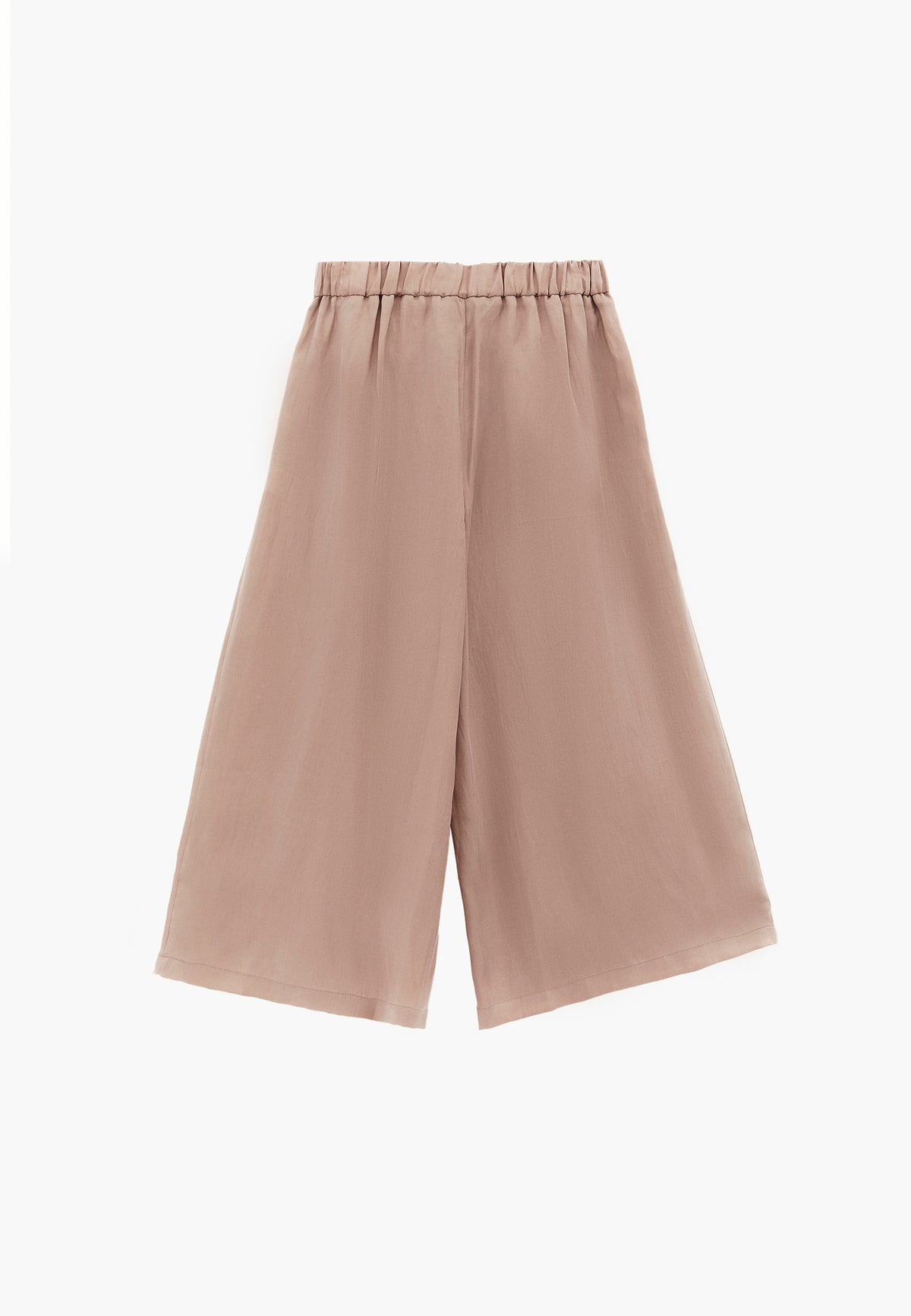 Wide Leg High Waist Trousers with Pleat Details - FEATHER GRAY