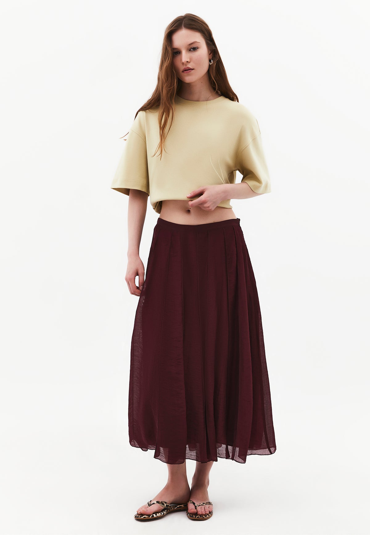 Flared Midi Skirt - FIG
