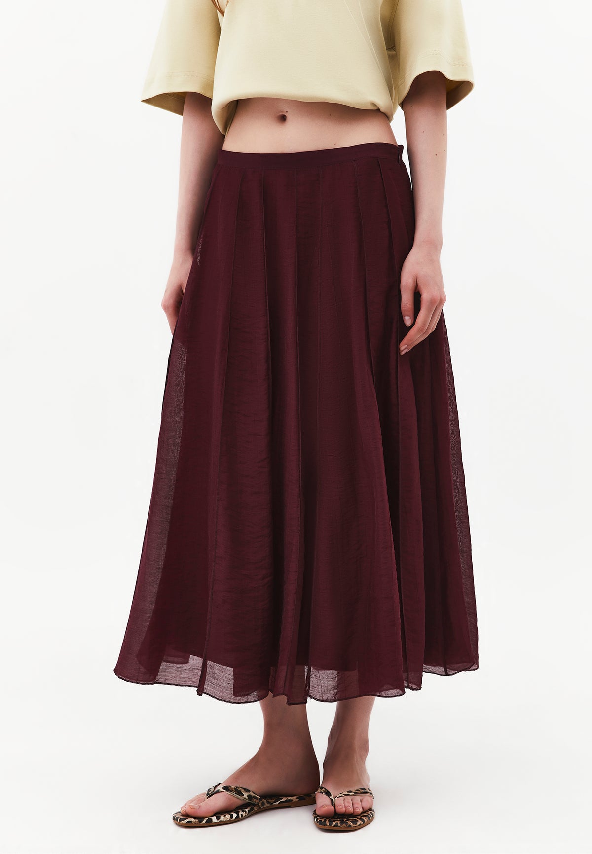 Flared Midi Skirt - FIG
