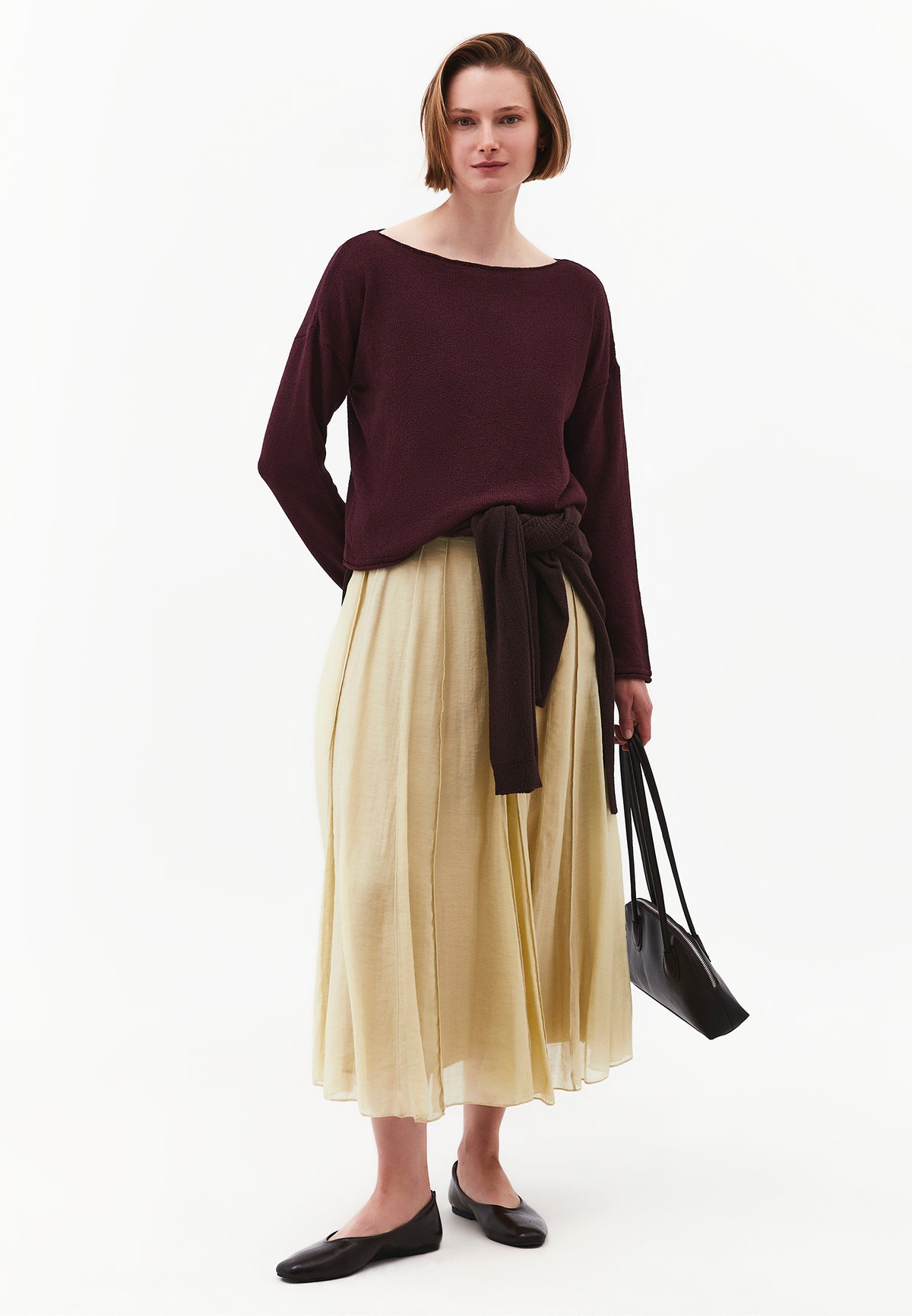 Boat Neck Bouclé Sweater - FIG