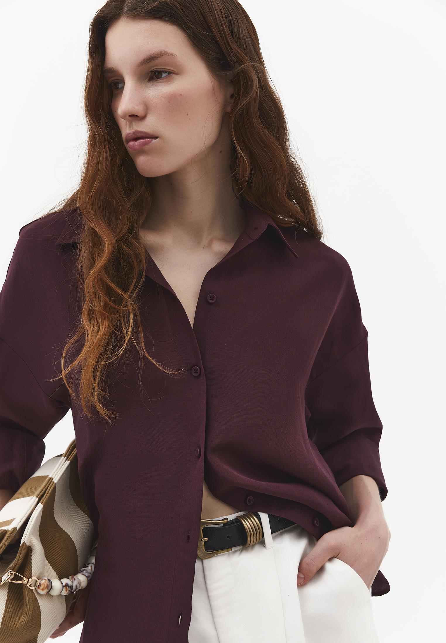 Loose Fit Button Detailed Long Sleeve Shirt - FIG