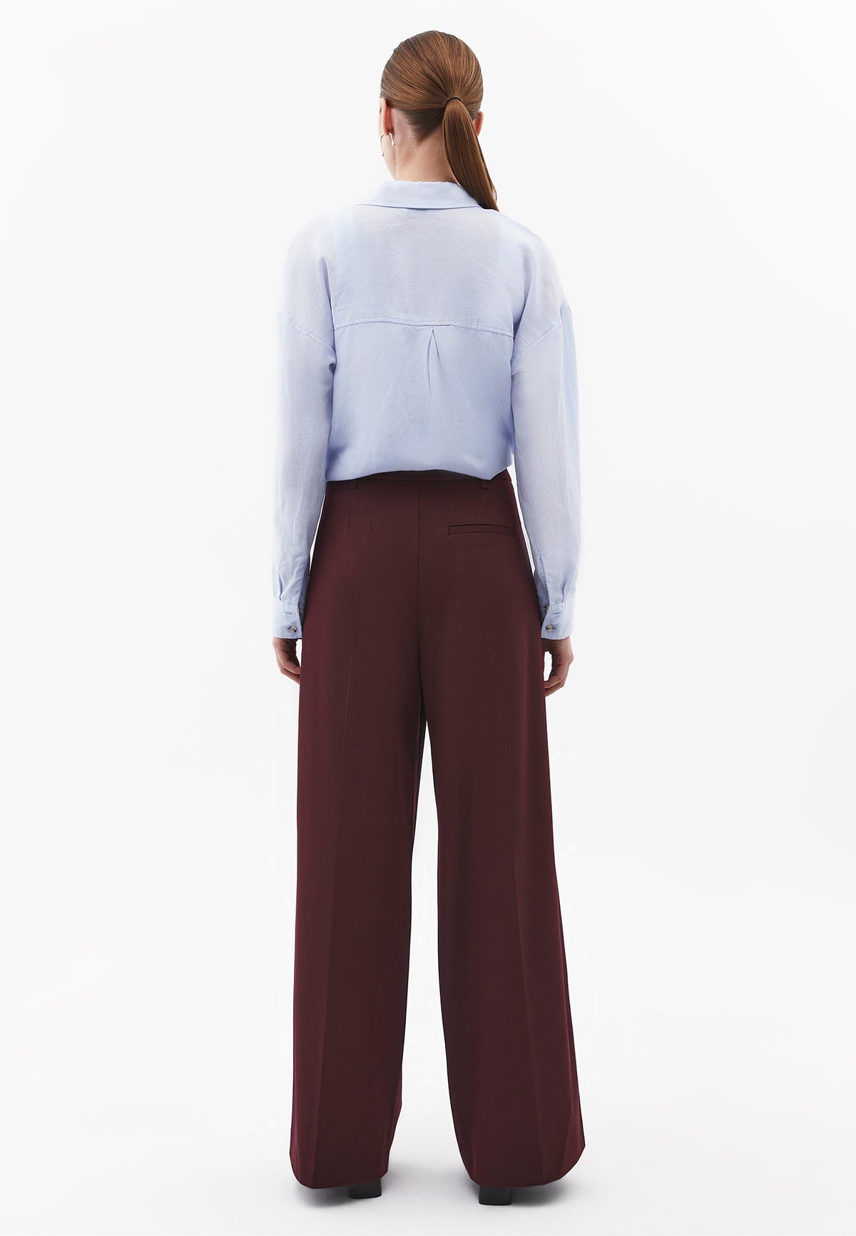 Pleated Wide Leg Pants - Purple