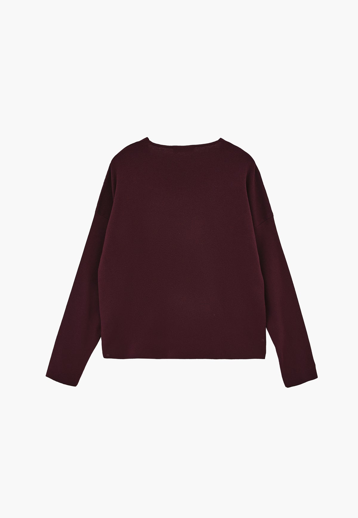 V Neck Long Sleeve Sweater - FIG