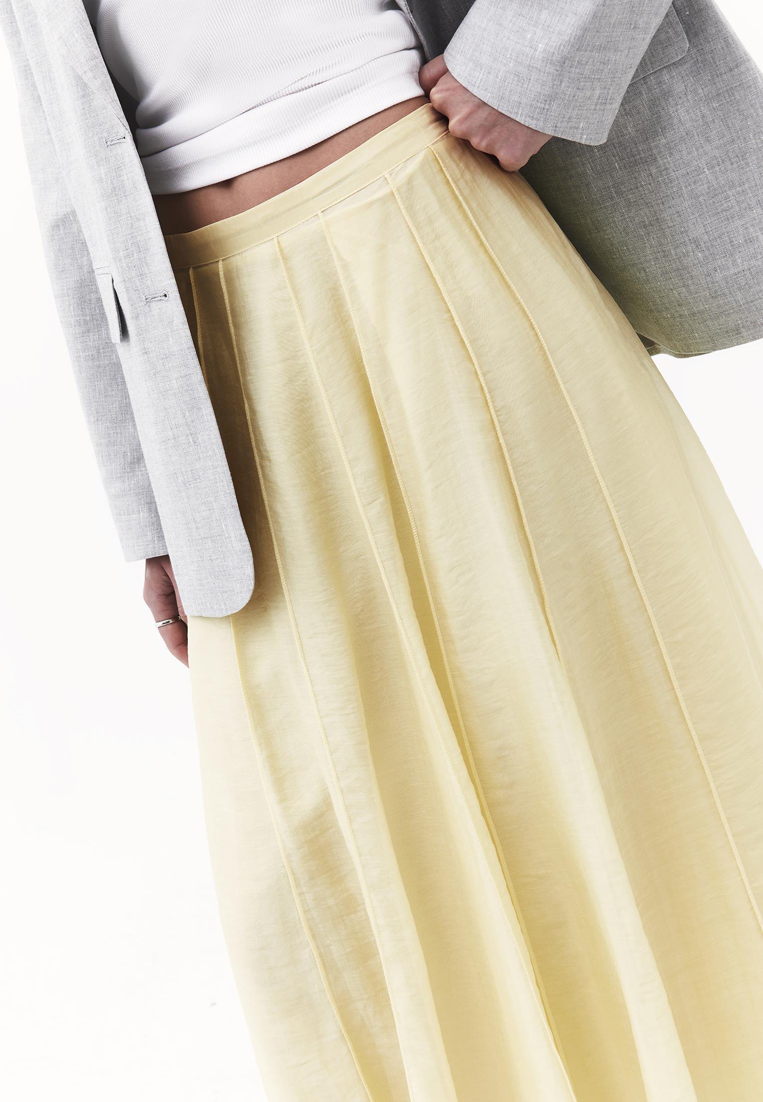 High Waist Flared Midi Skirt - FLAN