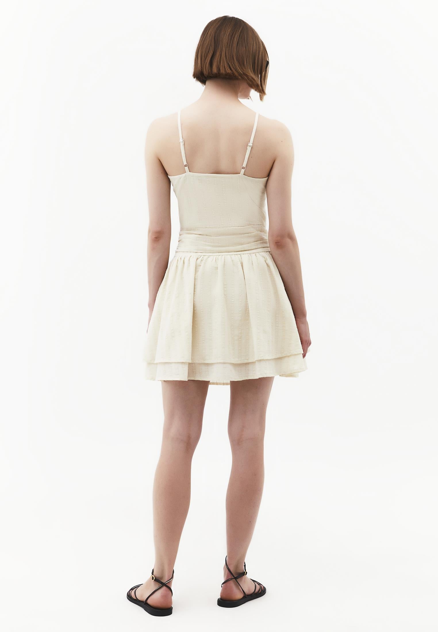 Sleeveless Dress In A-Line With Plaid Pattern - FLAN