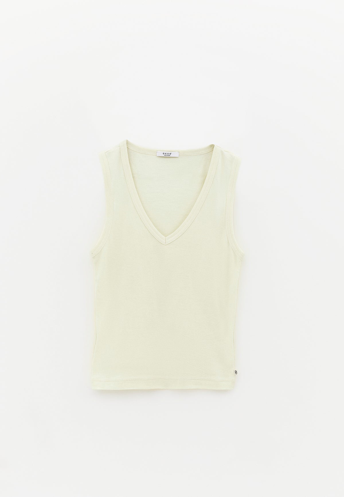 V Neck Bodycon Rib Tank Top - FLAN