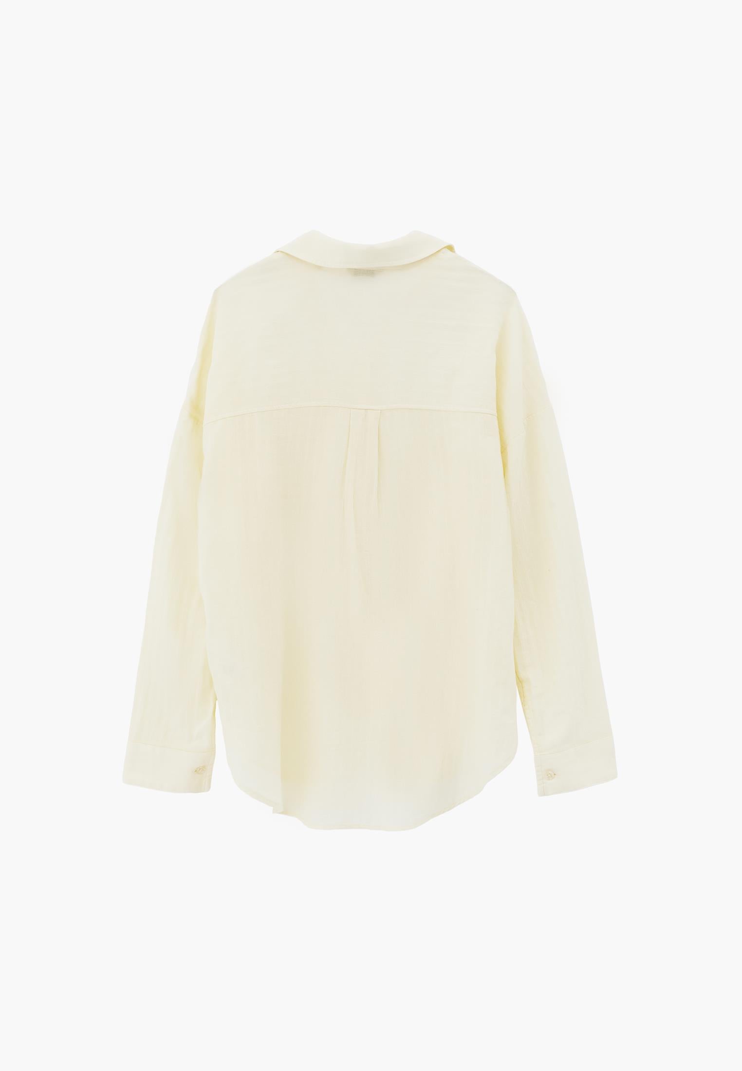 Oversize Long Sleeve Shirt With Pocket Detail - FLAN