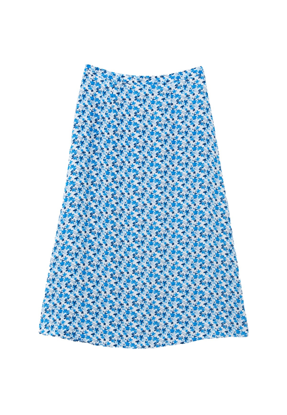Midi Skirt With Slit Detail - FLORAL COMB