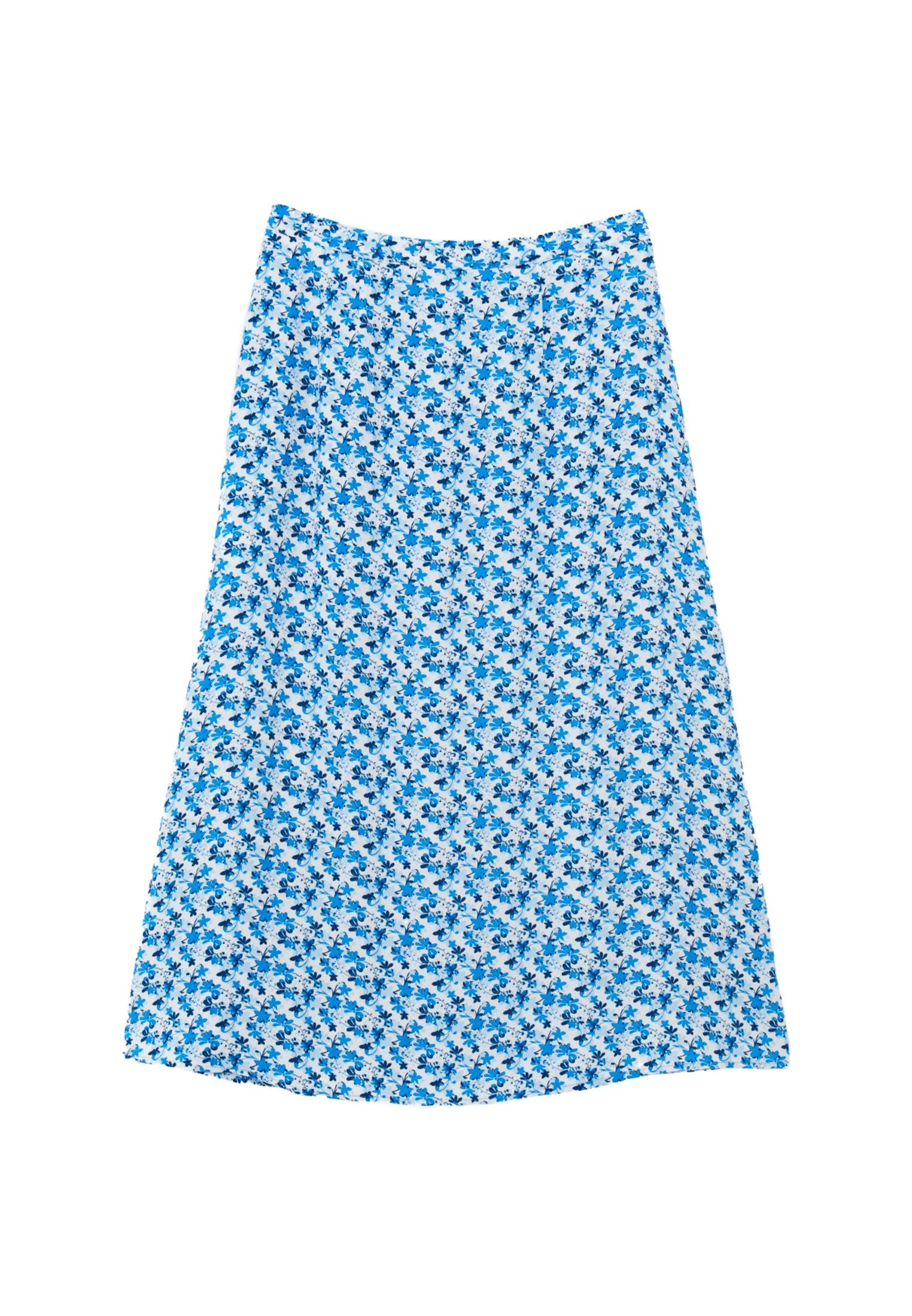 Midi Skirt With Slit Detail - FLORAL COMB