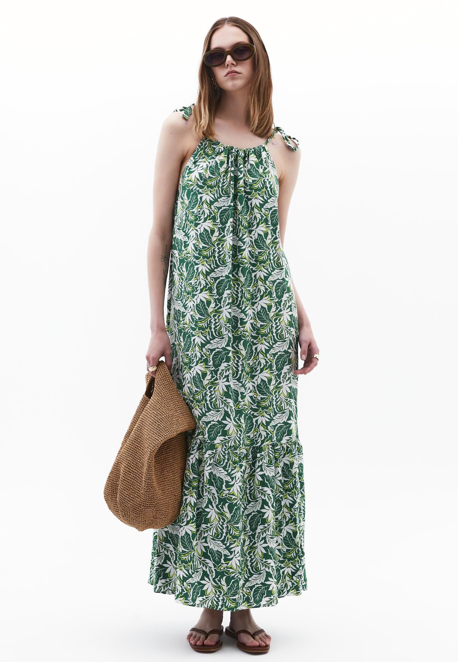Halter Neck Tie Dress - FLOWER COMB