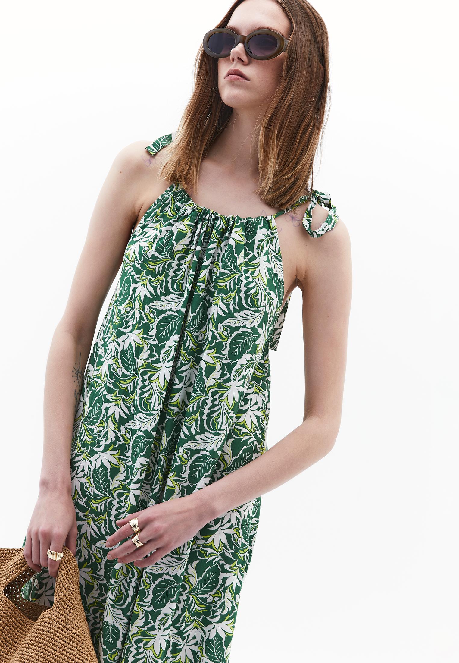 Halter Neck Tie Dress - FLOWER COMB