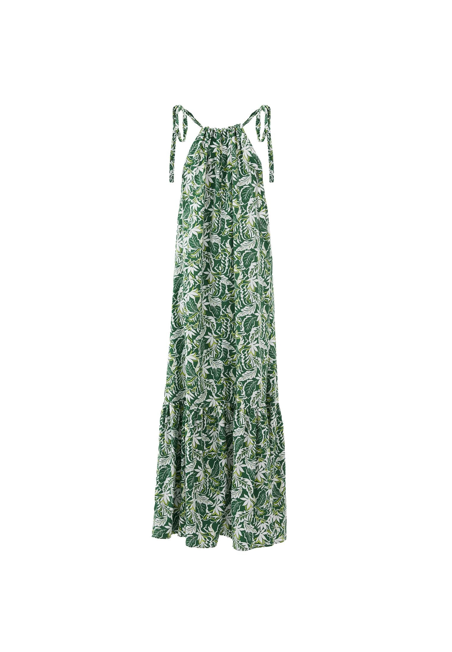 Halter Neck Tie Dress - FLOWER COMB