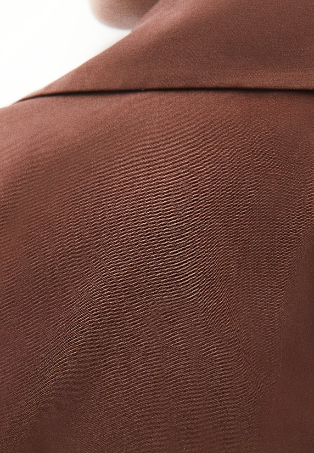 Shirt Collar Belt Detailed Long Dress - Brown
