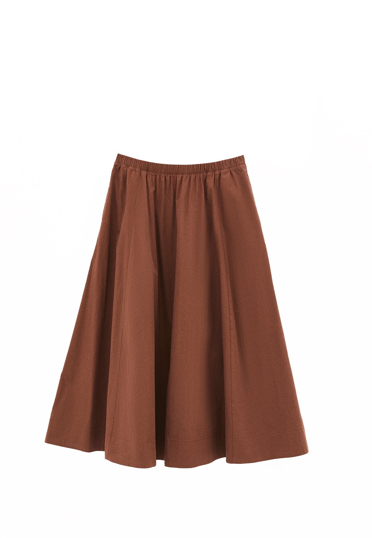 High Waist Flared Skirt - Brown