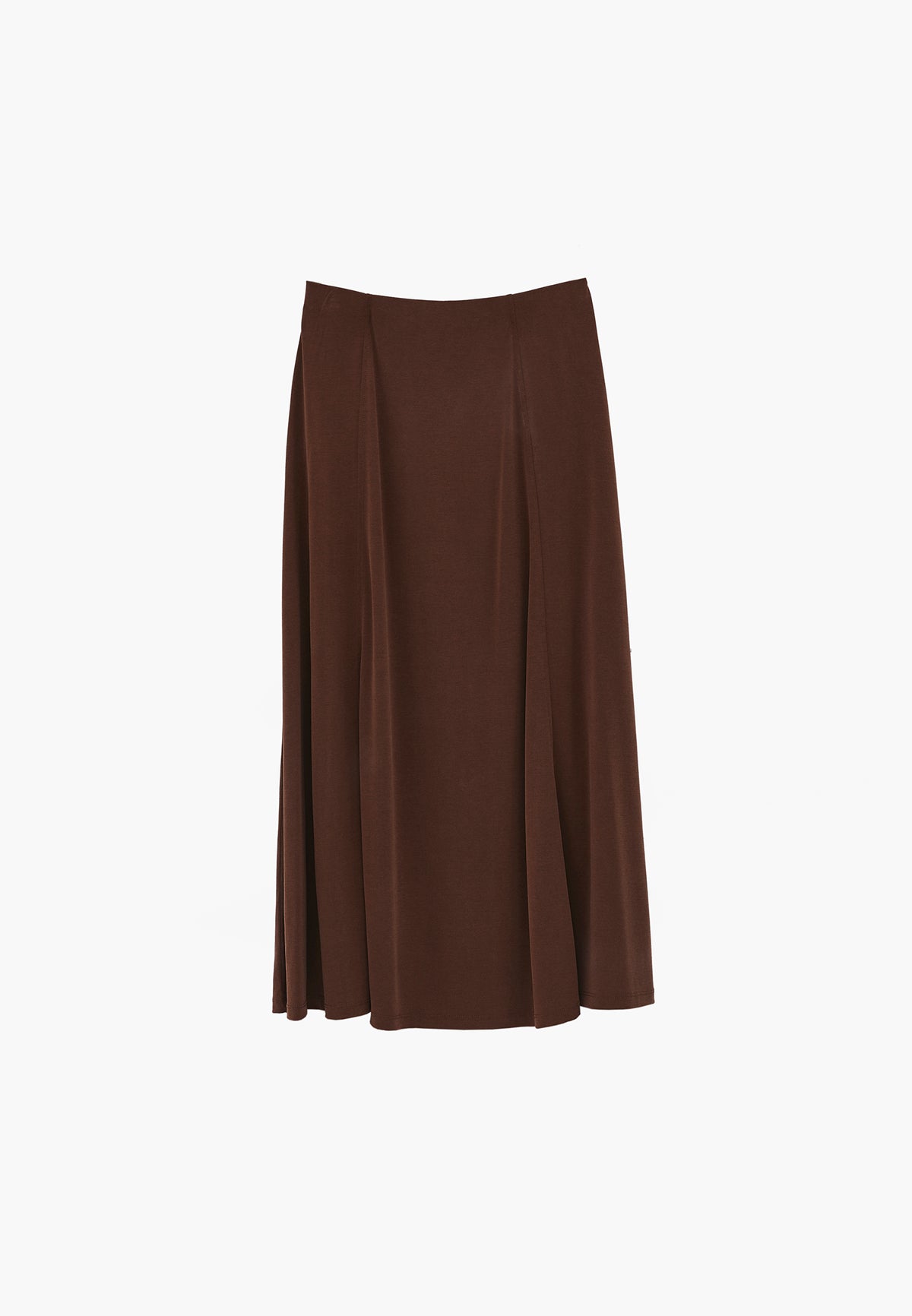 High Waist A Line Midi Skirt - FONDUE FUDGE
