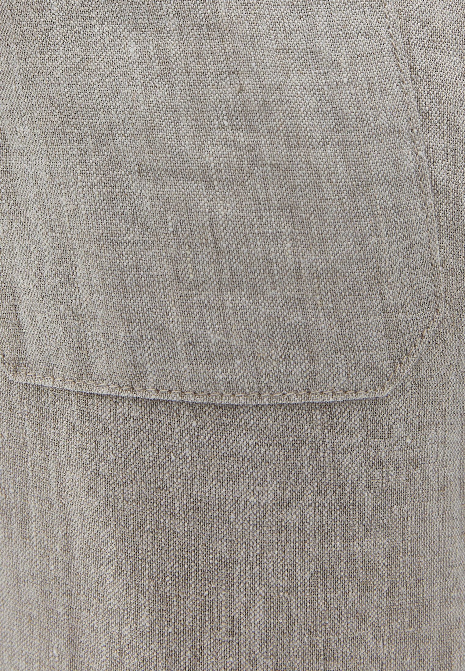 Button detail linen wide leg pants - FRENCH OAK