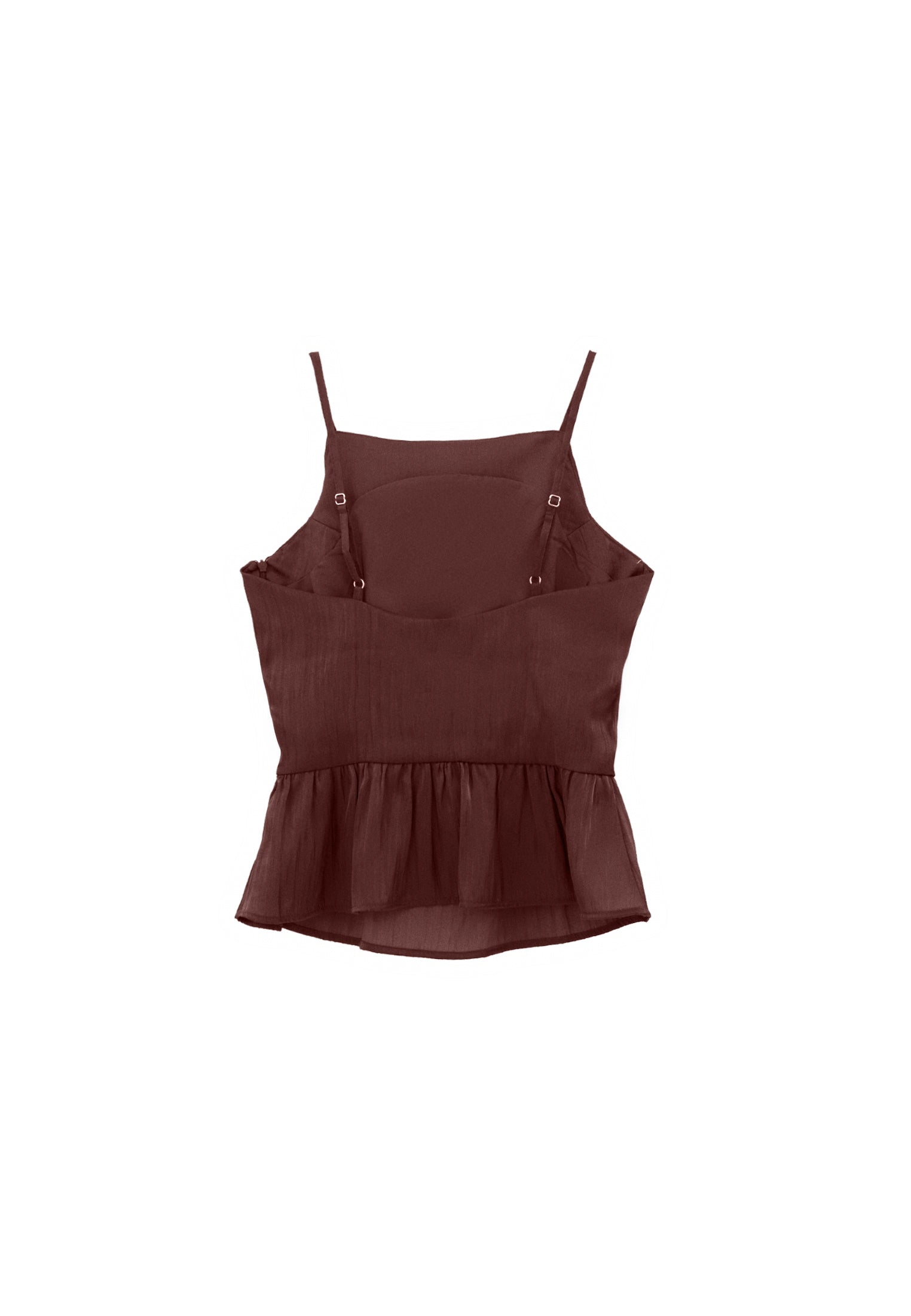 Sleeveless Frilled Boat Neck Tank Top - FRENCH ROAST