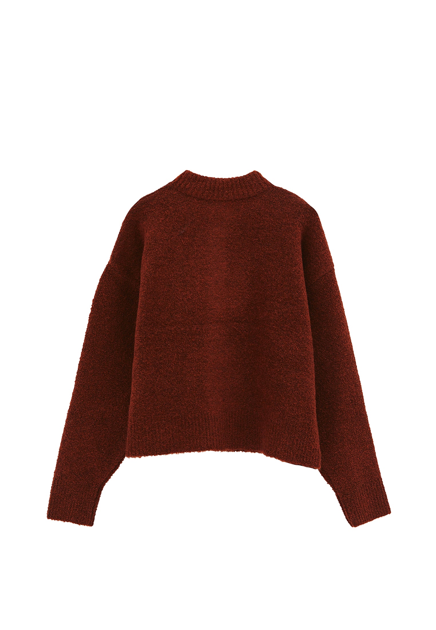 LONG-SLEEVE SOFT CARDIGAN - FRIED BRICK