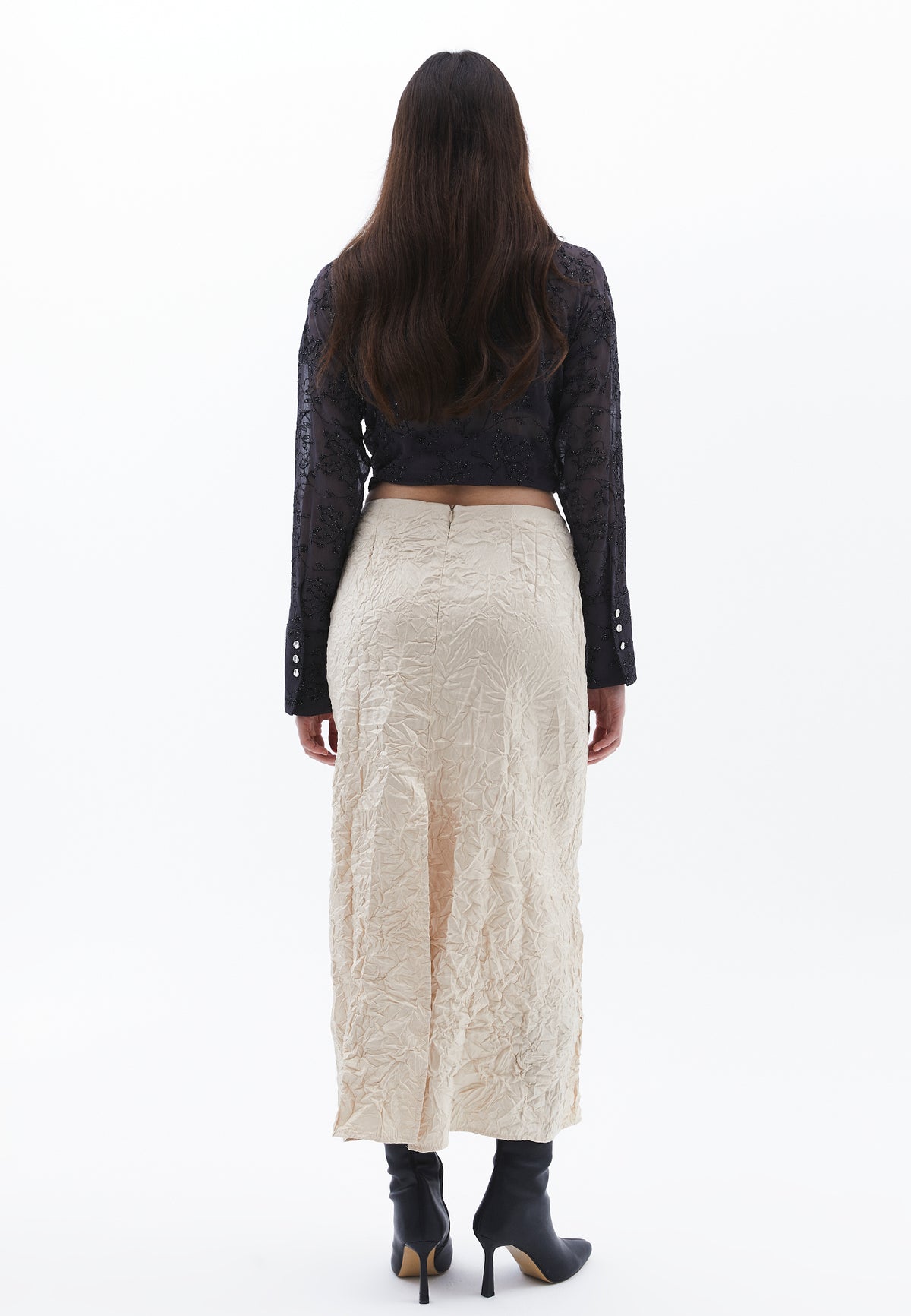 High Waist Skirt - Beige