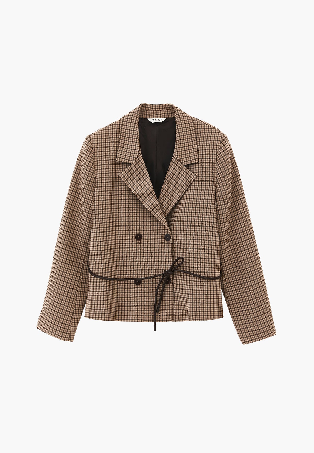 Standard Blazer Jacket with Belt Detail - Mix Color
