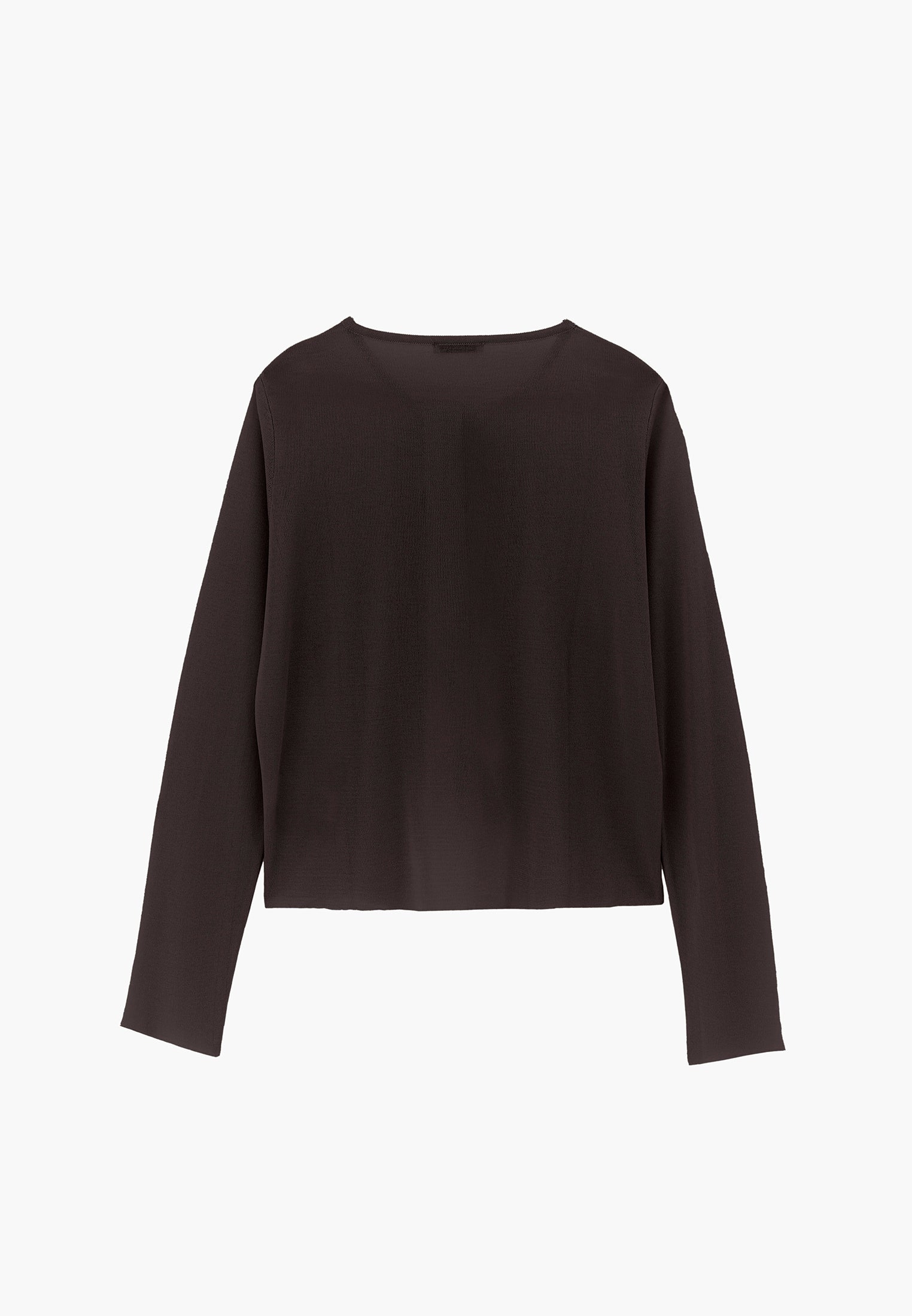 Tie Neckline Cardigan With Crew Neck - GANACHE