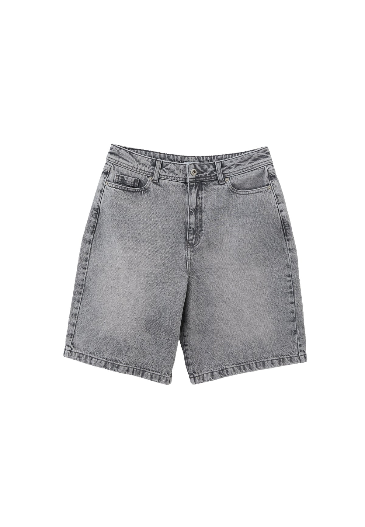 Cotton Denim Shorts - GREY DENIM