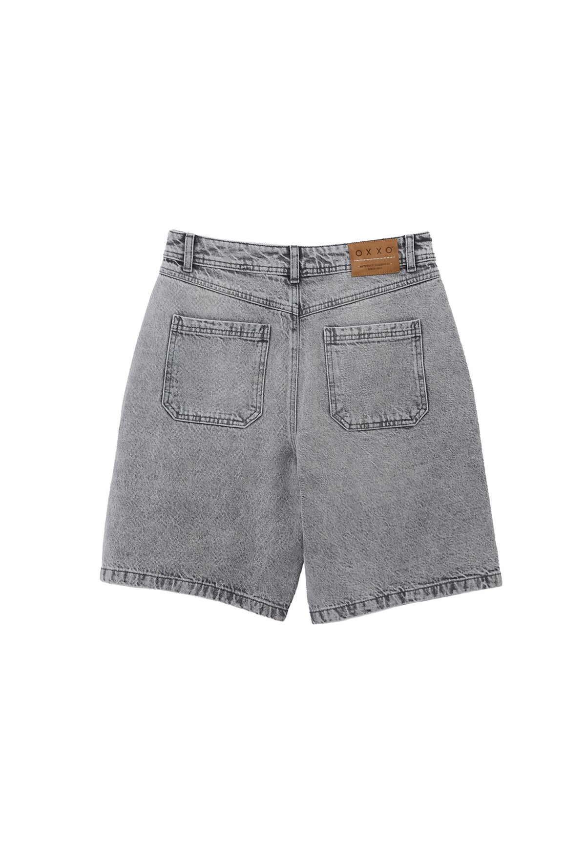 Cotton Denim Shorts - GREY DENIM