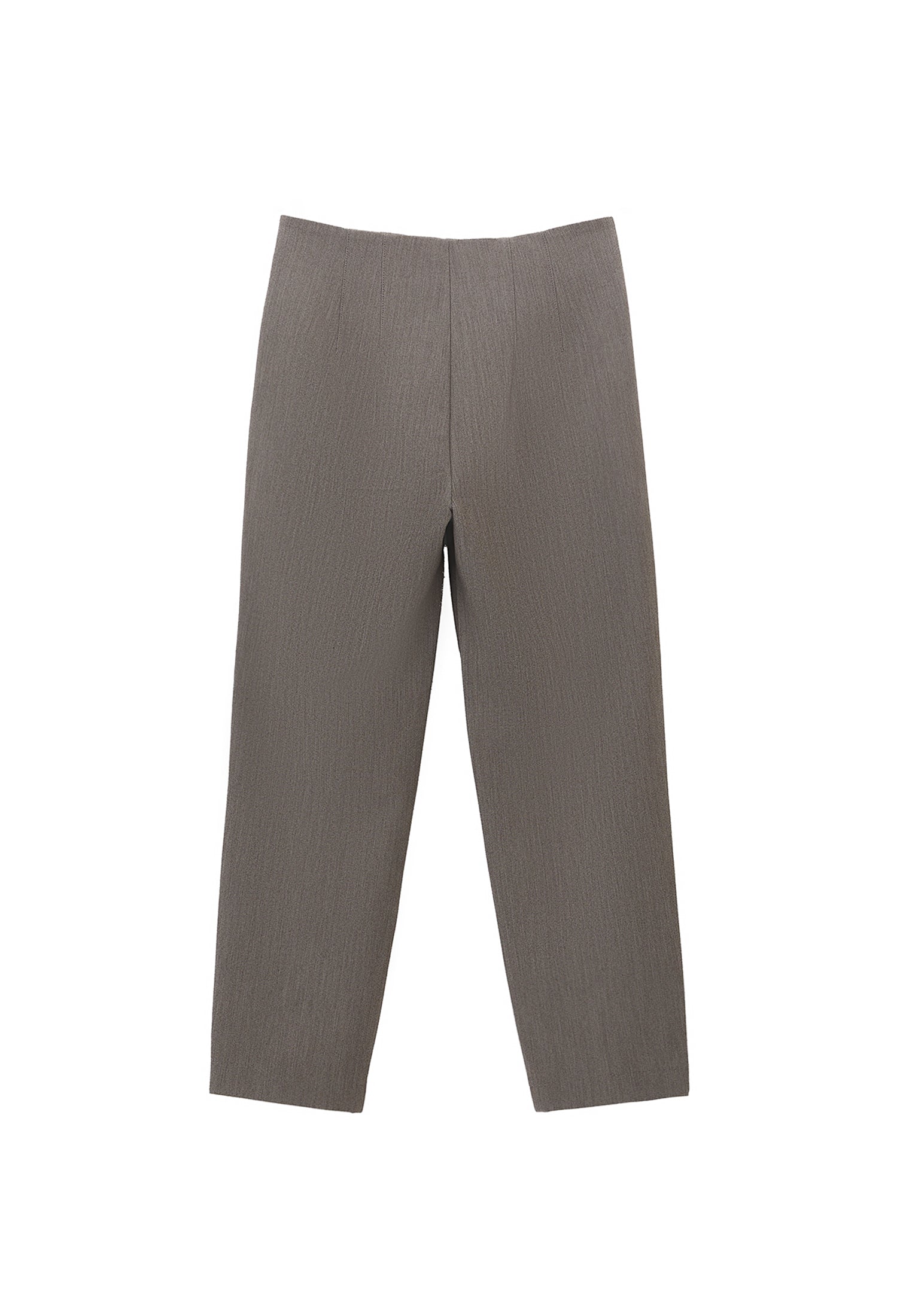 High waist carrot cut trousers - GREY MELANGE