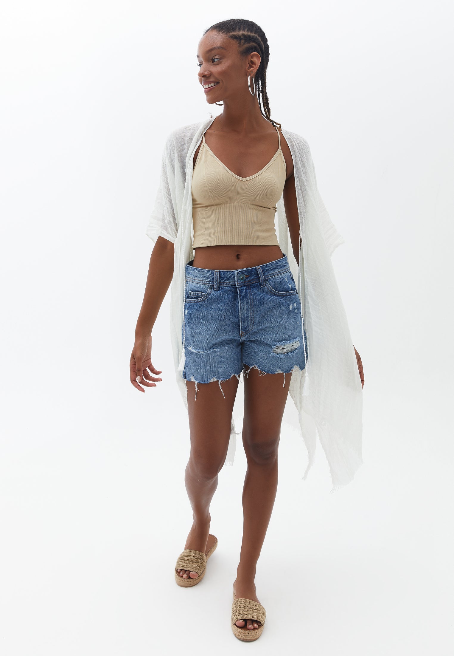 Kimono style scarf - ICE MILK