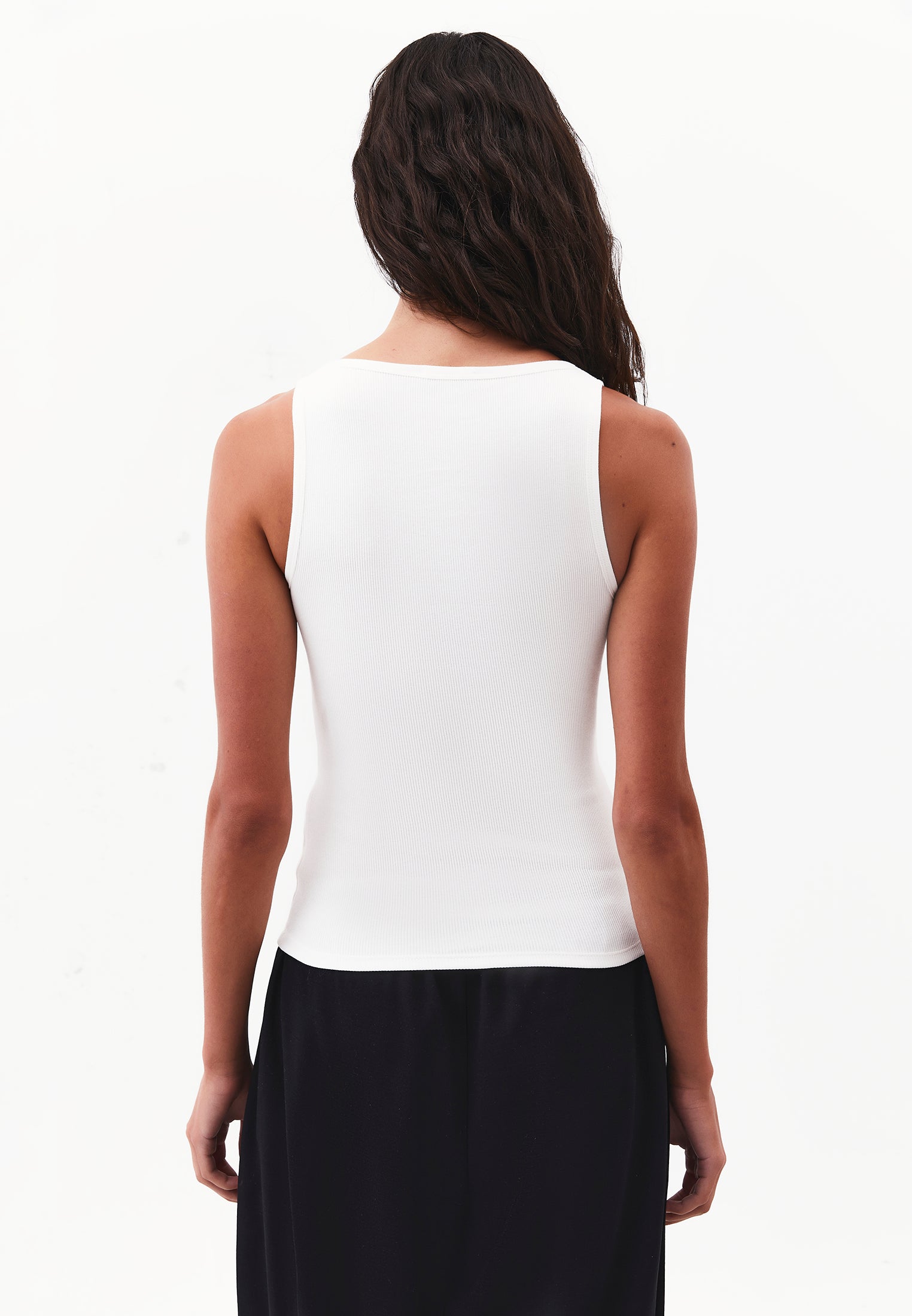 Sleeveless Bodycon Tank Top with Square Neckline - ICE MILK