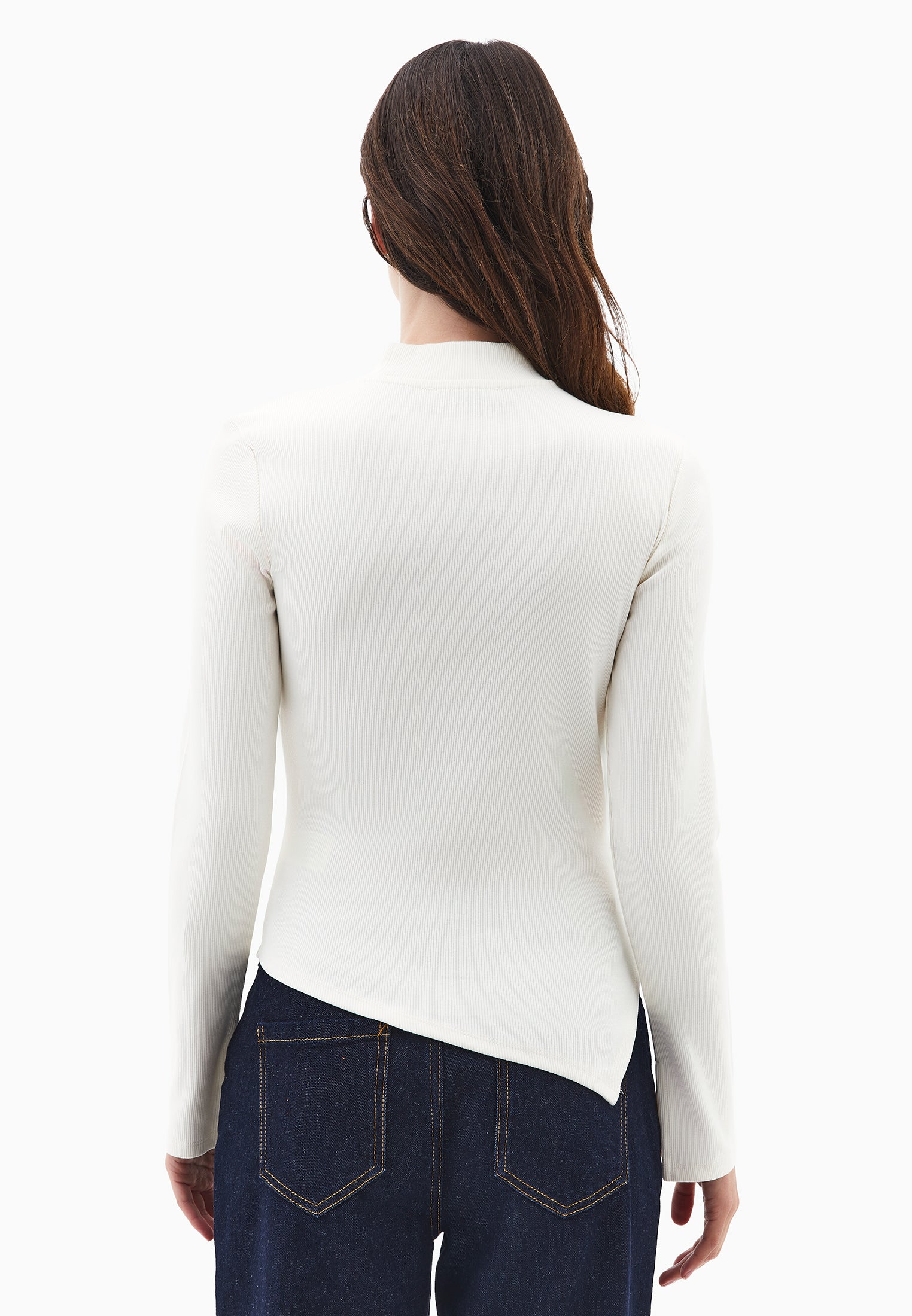 Long Sleeve T-Shirt With Cut Out Details - ICE MILK