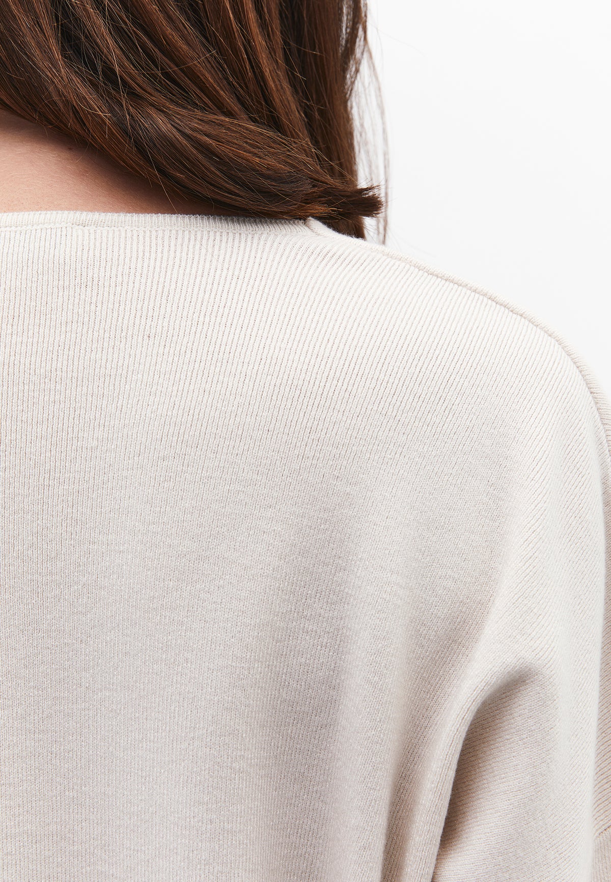 V Neck Long Sleeve Sweater - ICE MILK
