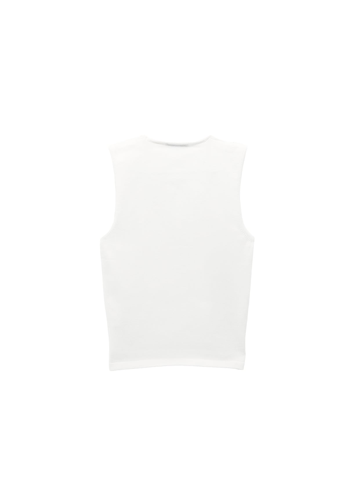 V Neck Sleeveless Bodycon Tank Top - ICE MILK